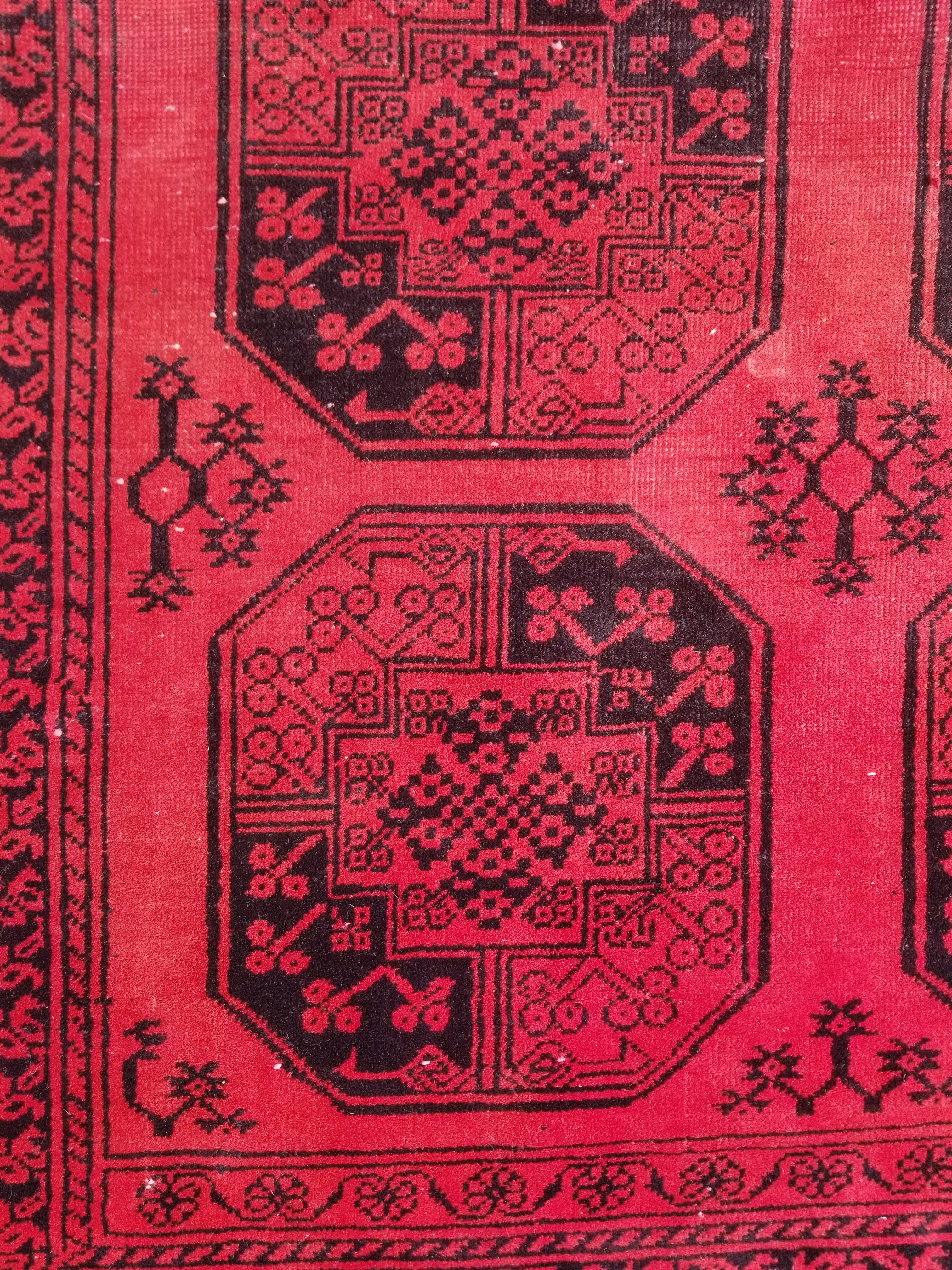 Antique Traditional Handmade Turkoman Tekke Wool Multicolor Rug 289x195cm