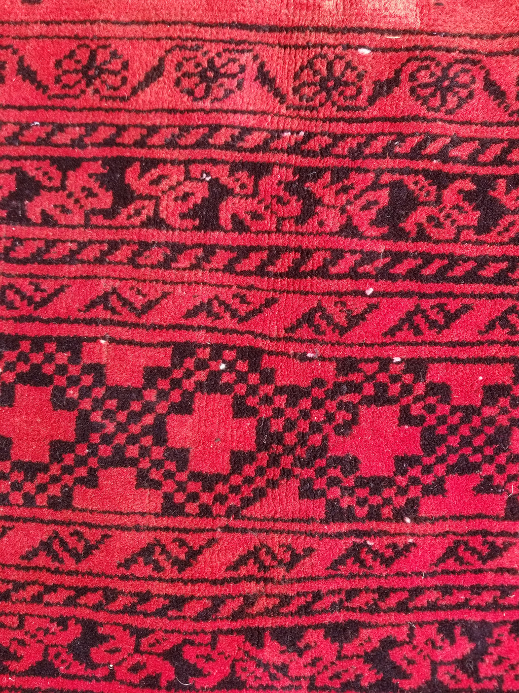 Antique Traditional Handmade Turkoman Tekke Wool Multicolor Rug 289x195cm