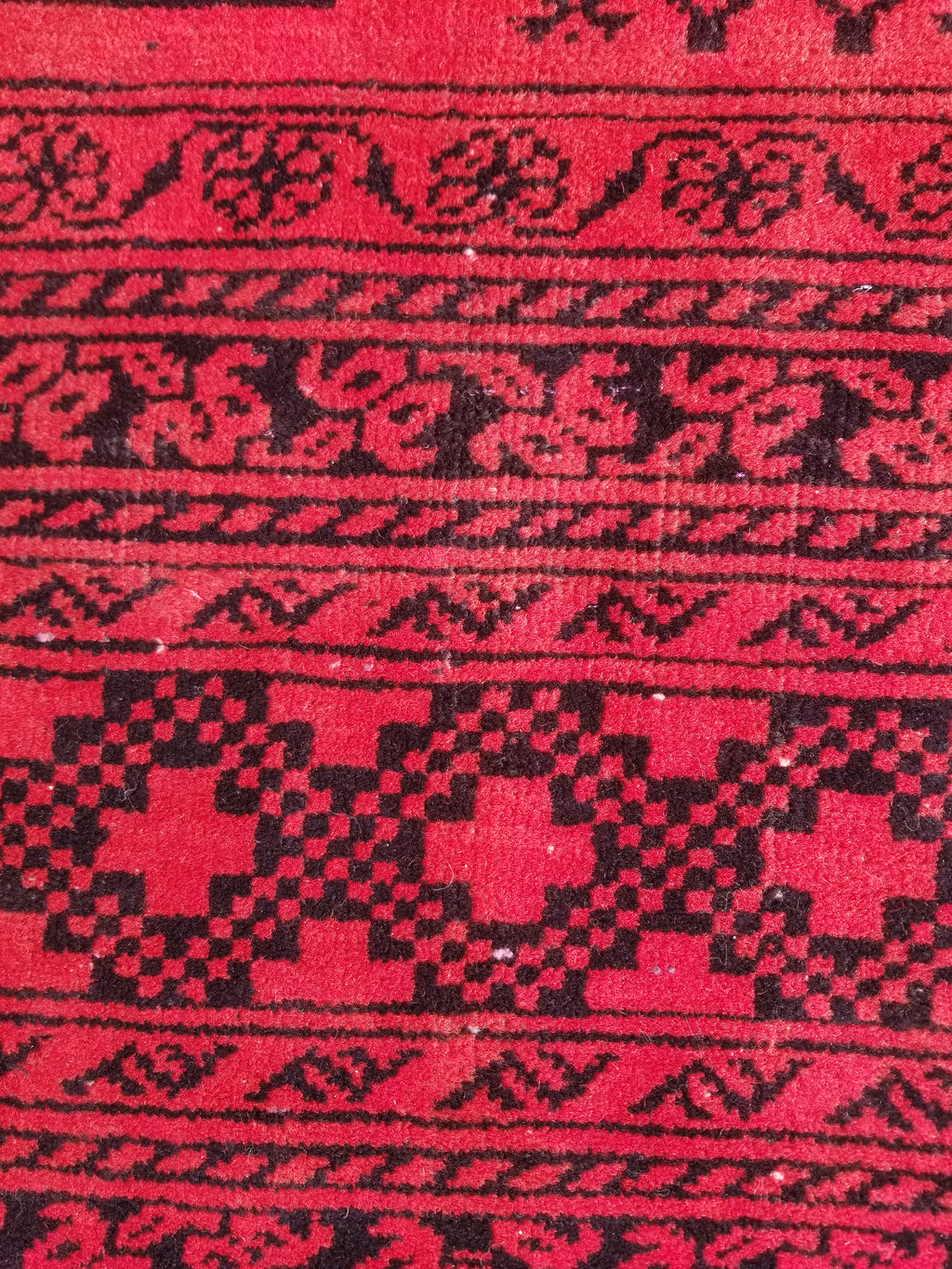 Antique Traditional Handmade Turkoman Tekke Wool Multicolor Rug 289x195cm