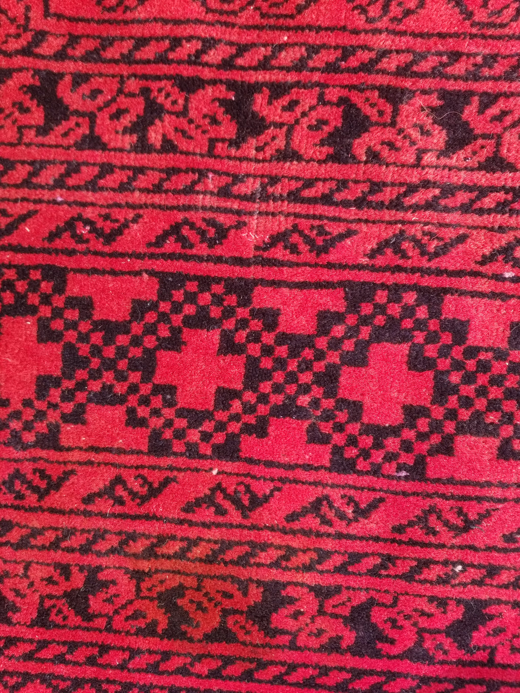 Antique Traditional Handmade Turkoman Tekke Wool Multicolor Rug 289x195cm
