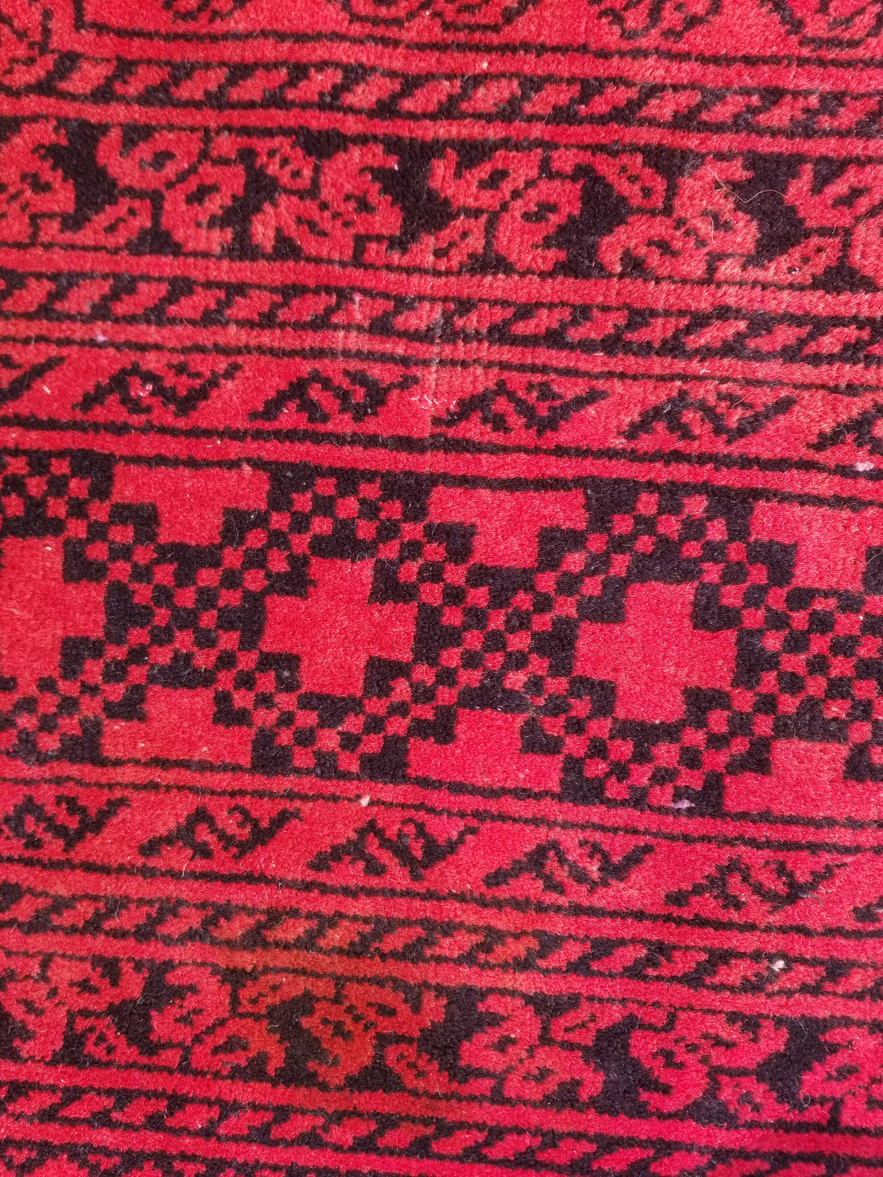 Antique Traditional Handmade Turkoman Tekke Wool Multicolor Rug 289x195cm