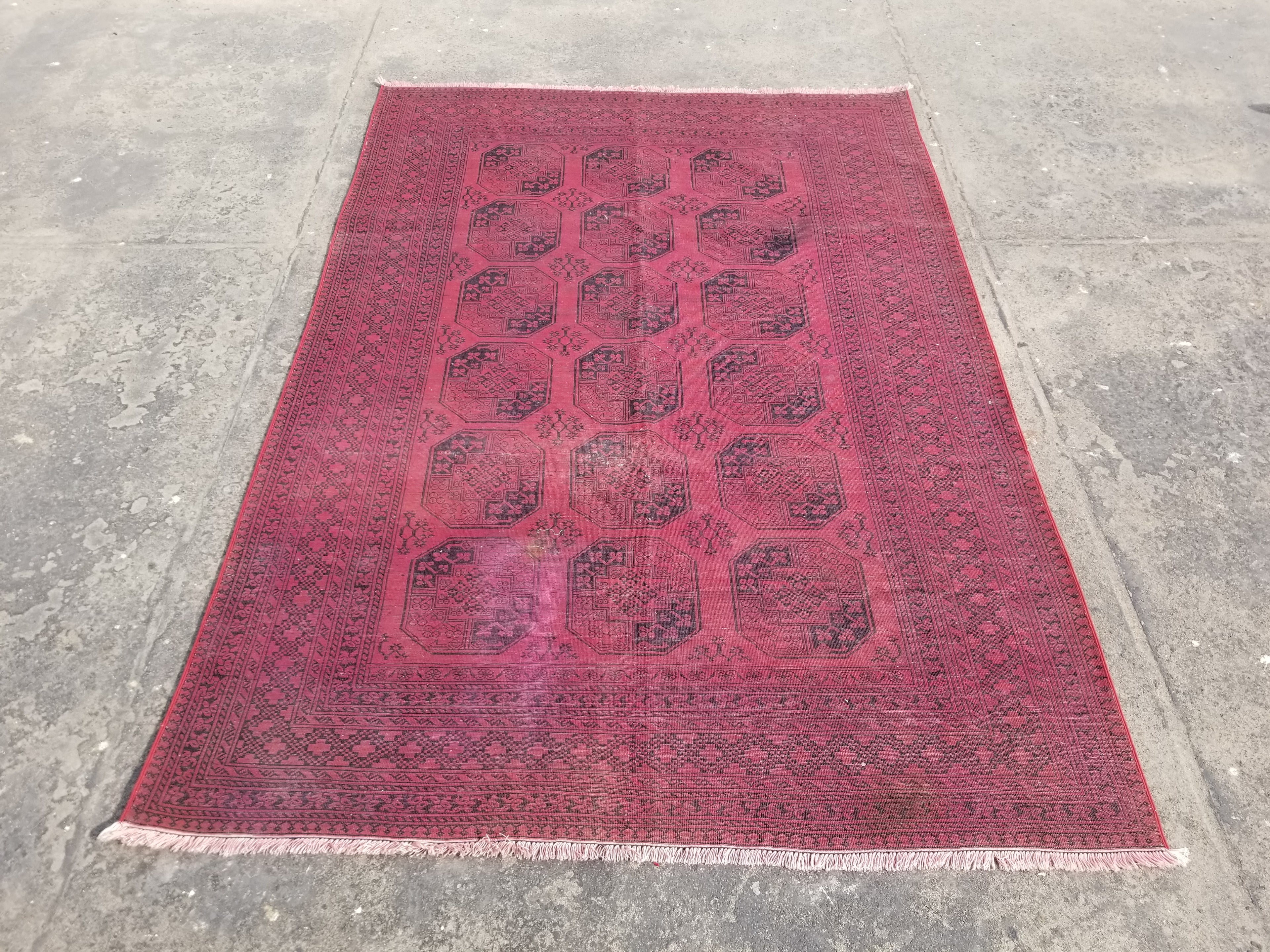 Antique Traditional Handmade Turkoman Tekke Wool Multicolor Rug 289x195cm