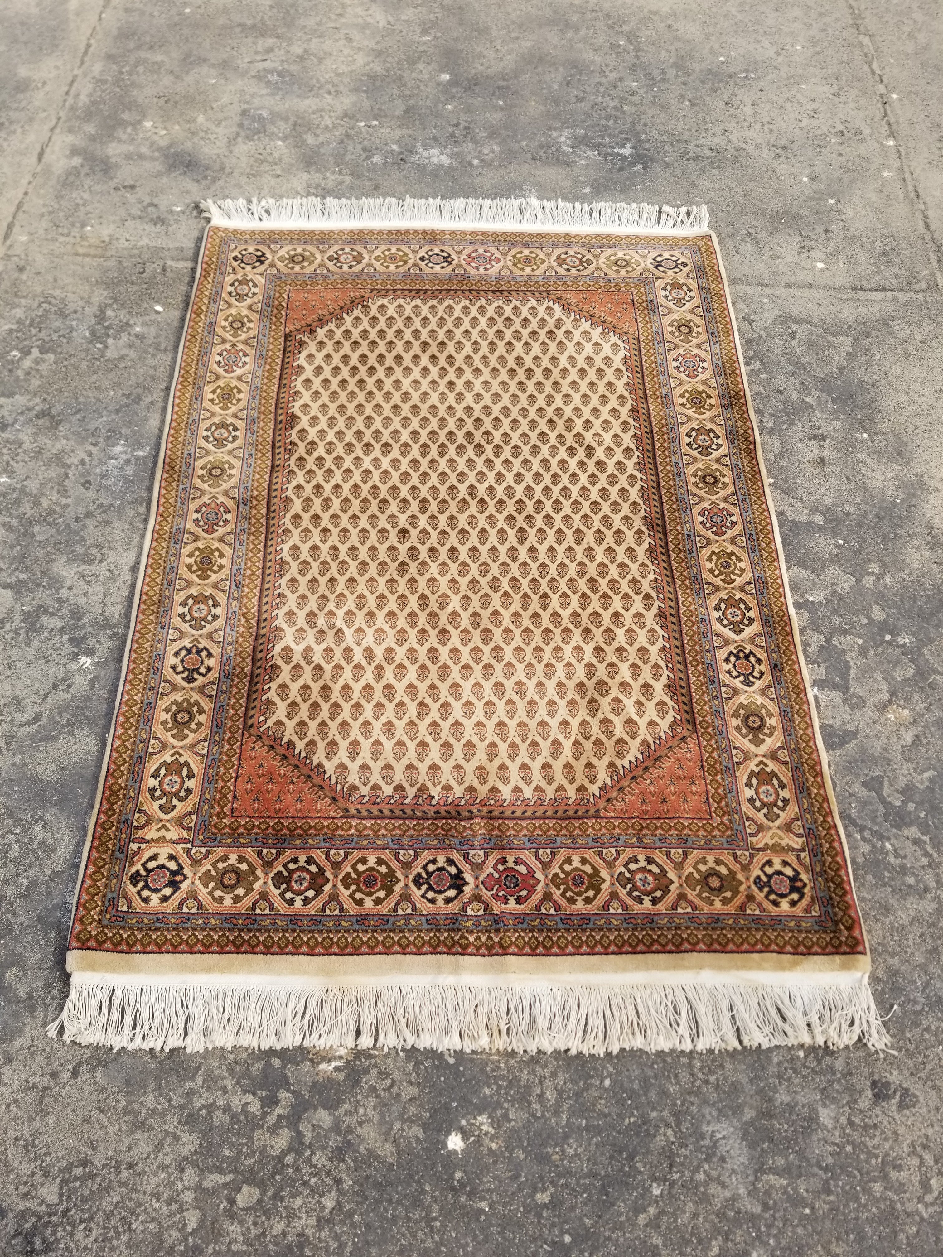 Vintage Traditional Handmade Badam Gul Mir Wool Multicolor Rug 170x119cm