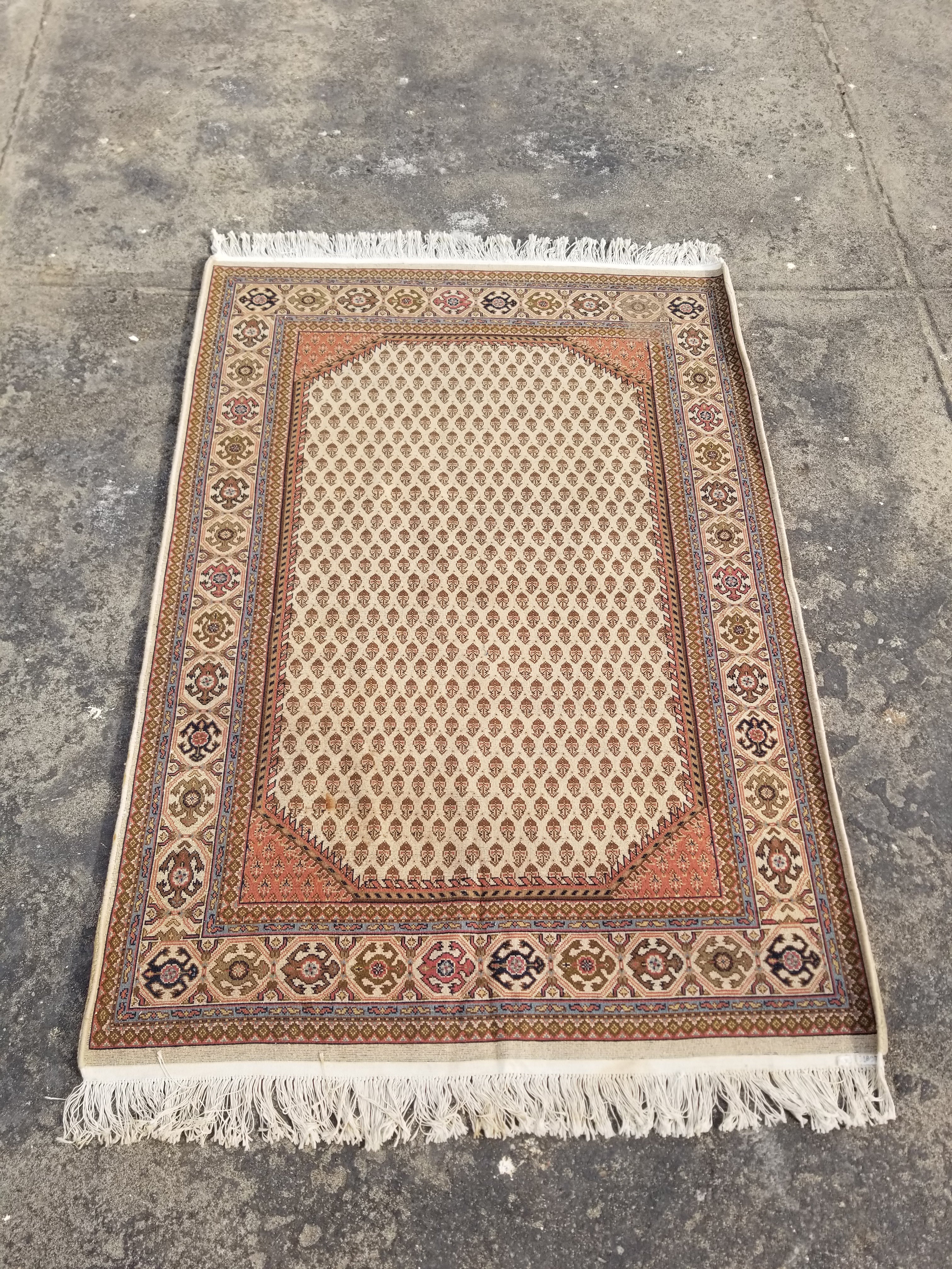 Vintage Traditional Handmade Badam Gul Mir Wool Multicolor Rug 170x119cm