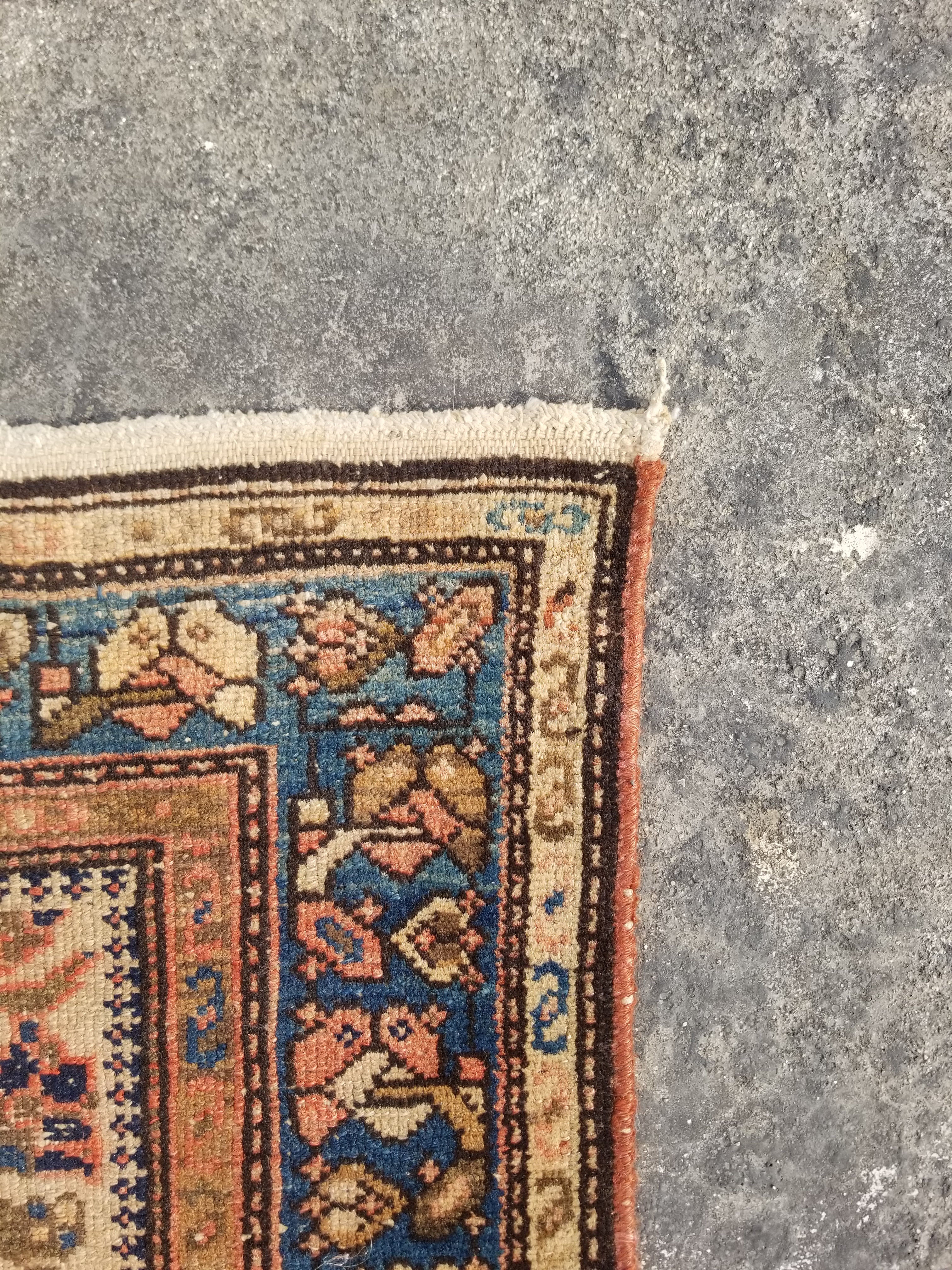 Distressed Antique Traditional Handmade Oriental Wool Multicolor Rug 175x109cm