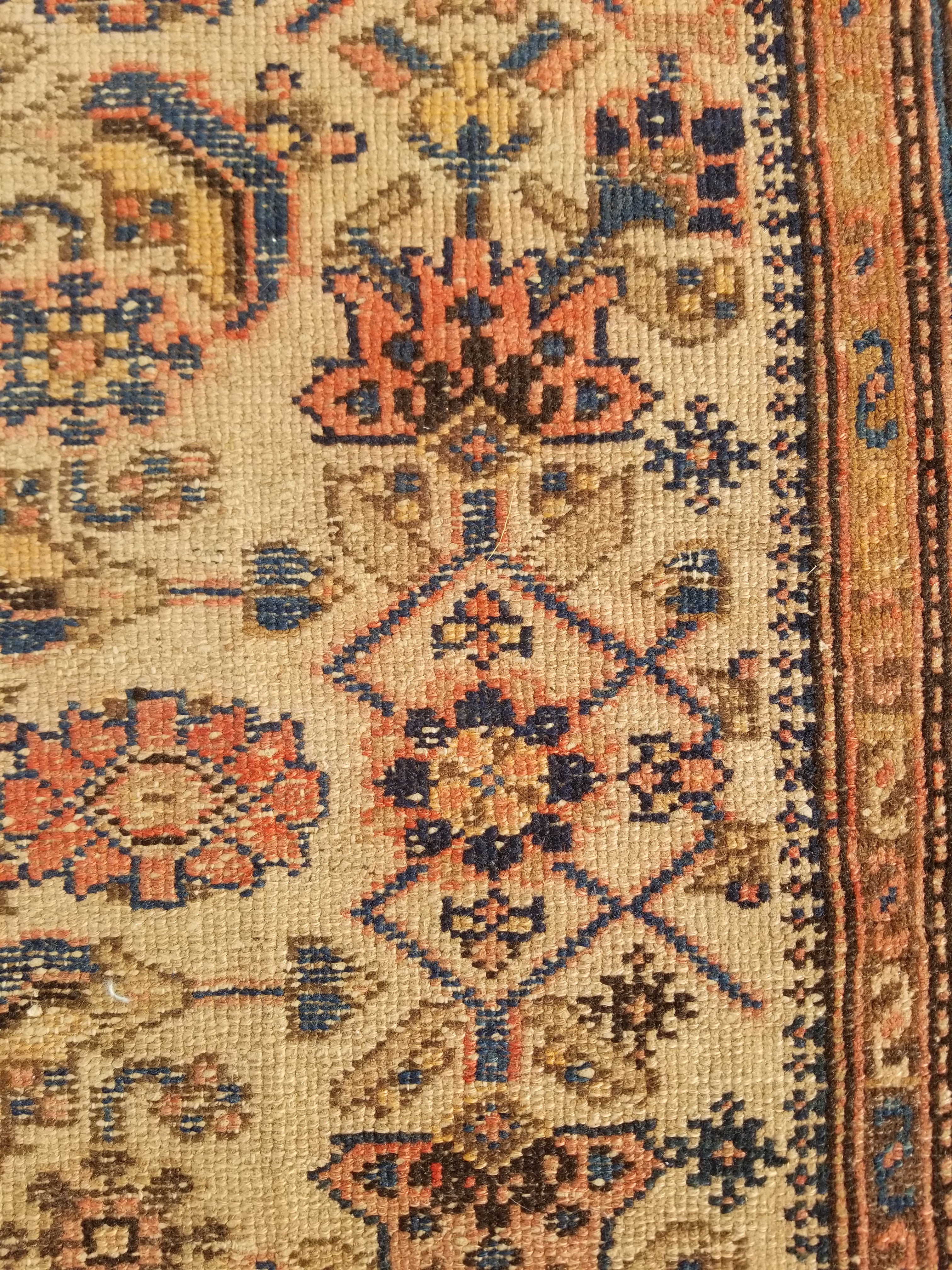 Distressed Antique Traditional Handmade Oriental Wool Multicolor Rug 175x109cm
