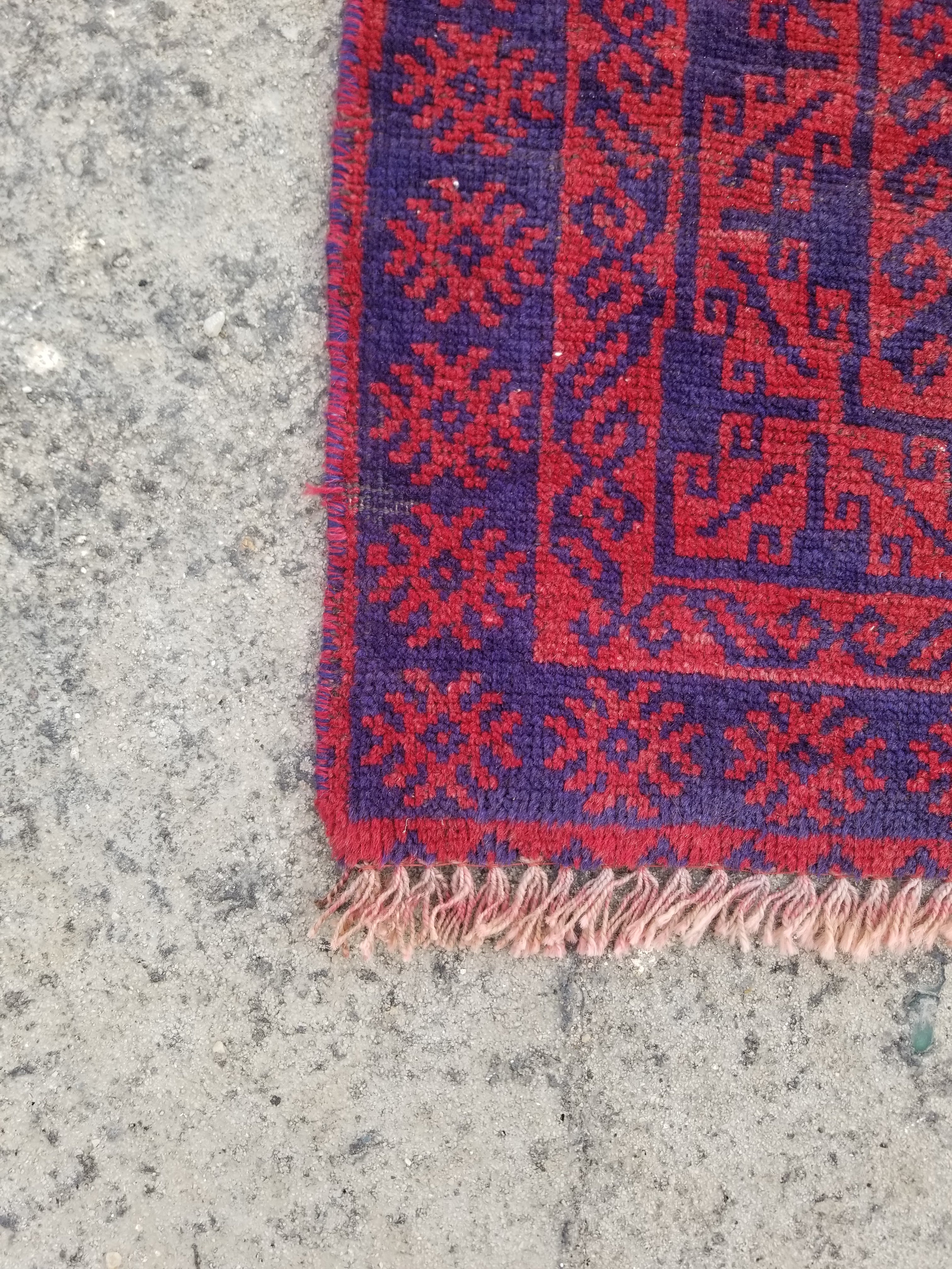 Distressed Vintage Traditional Handmade Afghan Wool Multicolor Rug 315x173cm