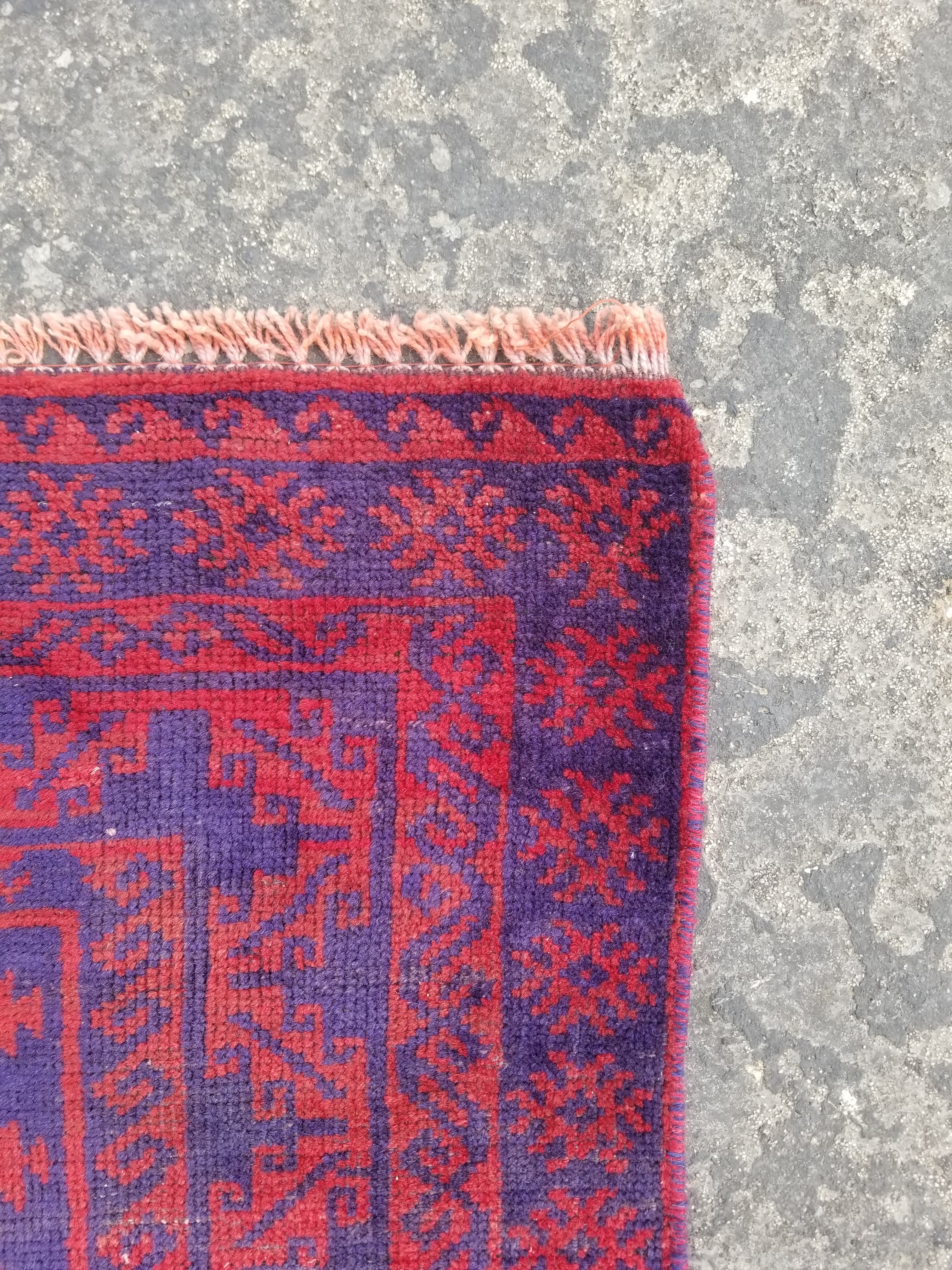 Distressed Vintage Traditional Handmade Afghan Wool Multicolor Rug 315x173cm