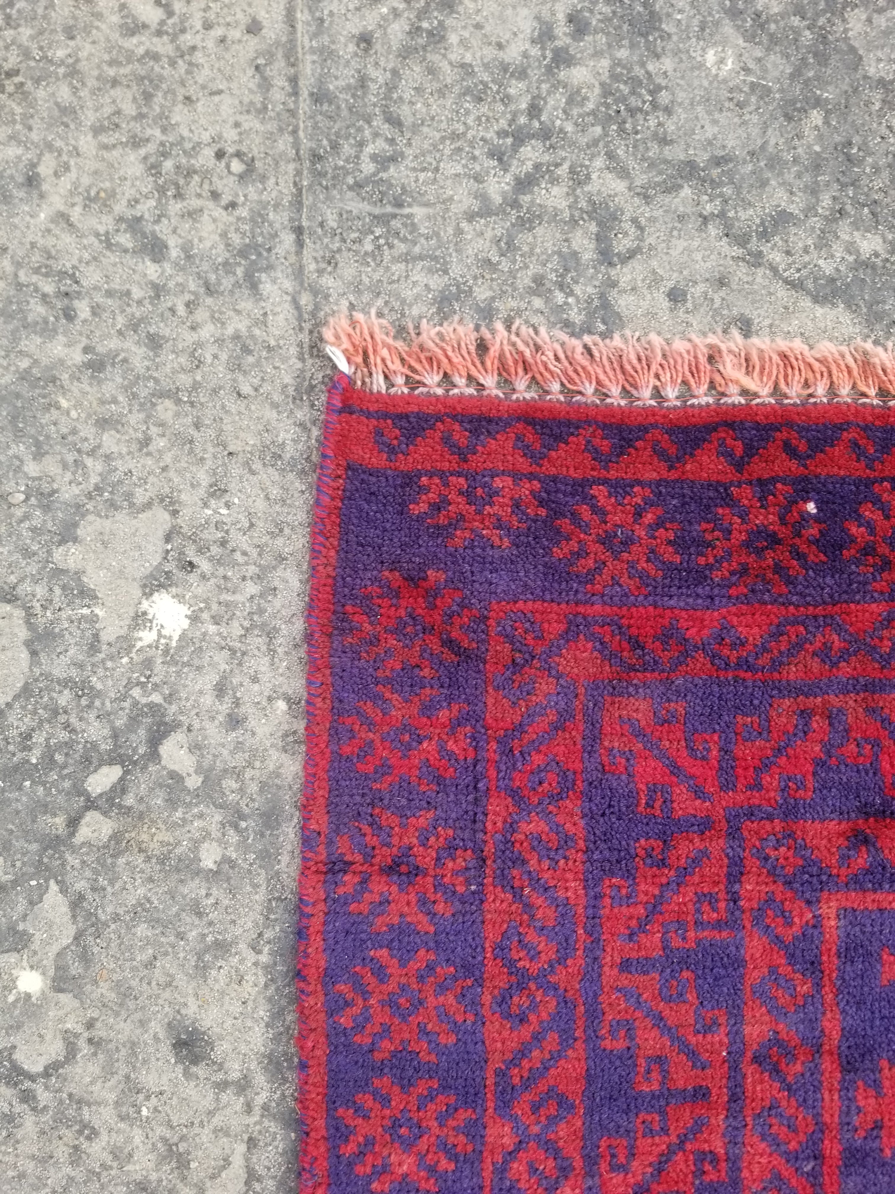 Distressed Vintage Traditional Handmade Afghan Wool Multicolor Rug 315x173cm