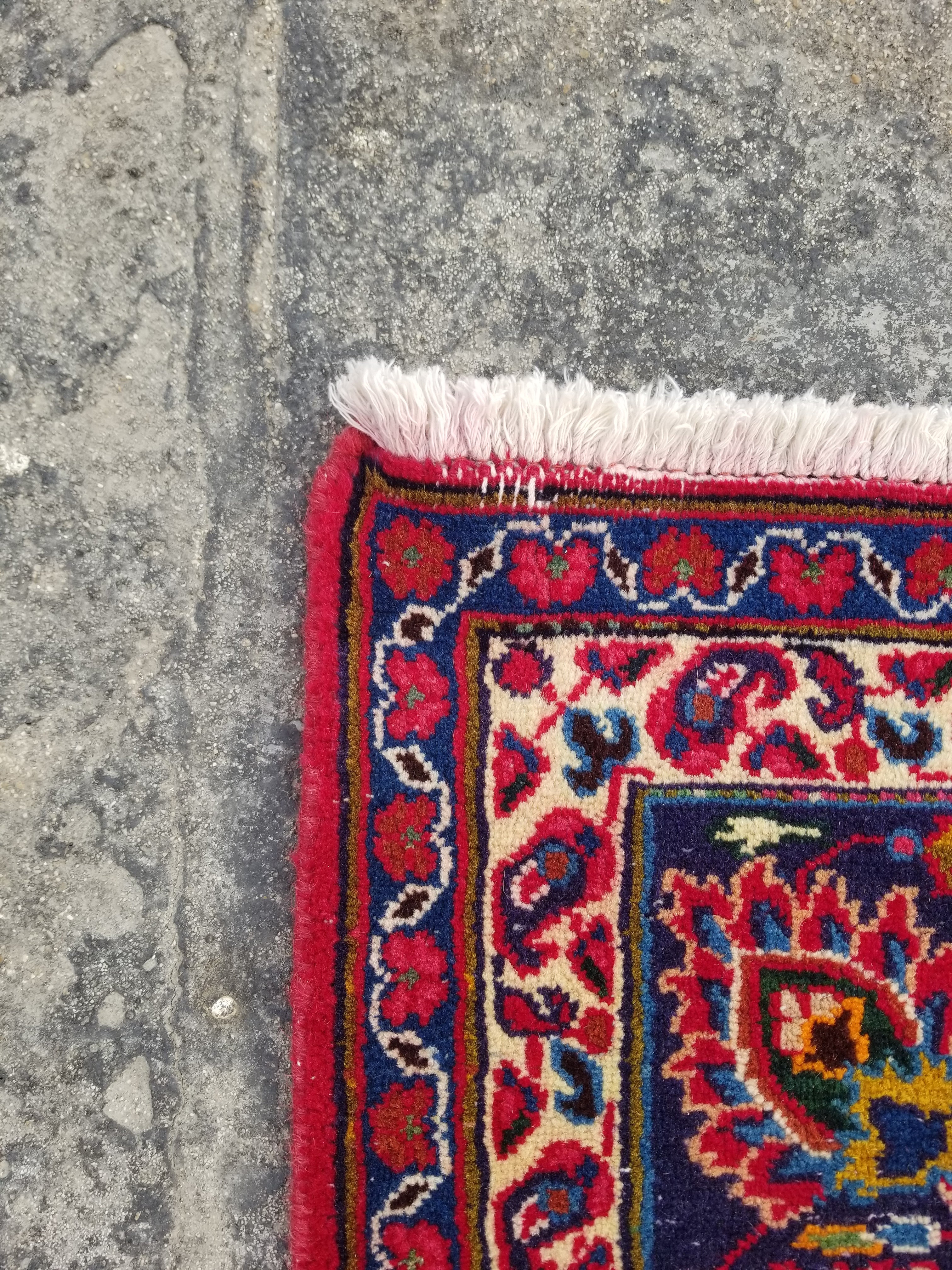 Vintage Traditional Handmade Oriental Wool Multicolor Rug 284x196cm