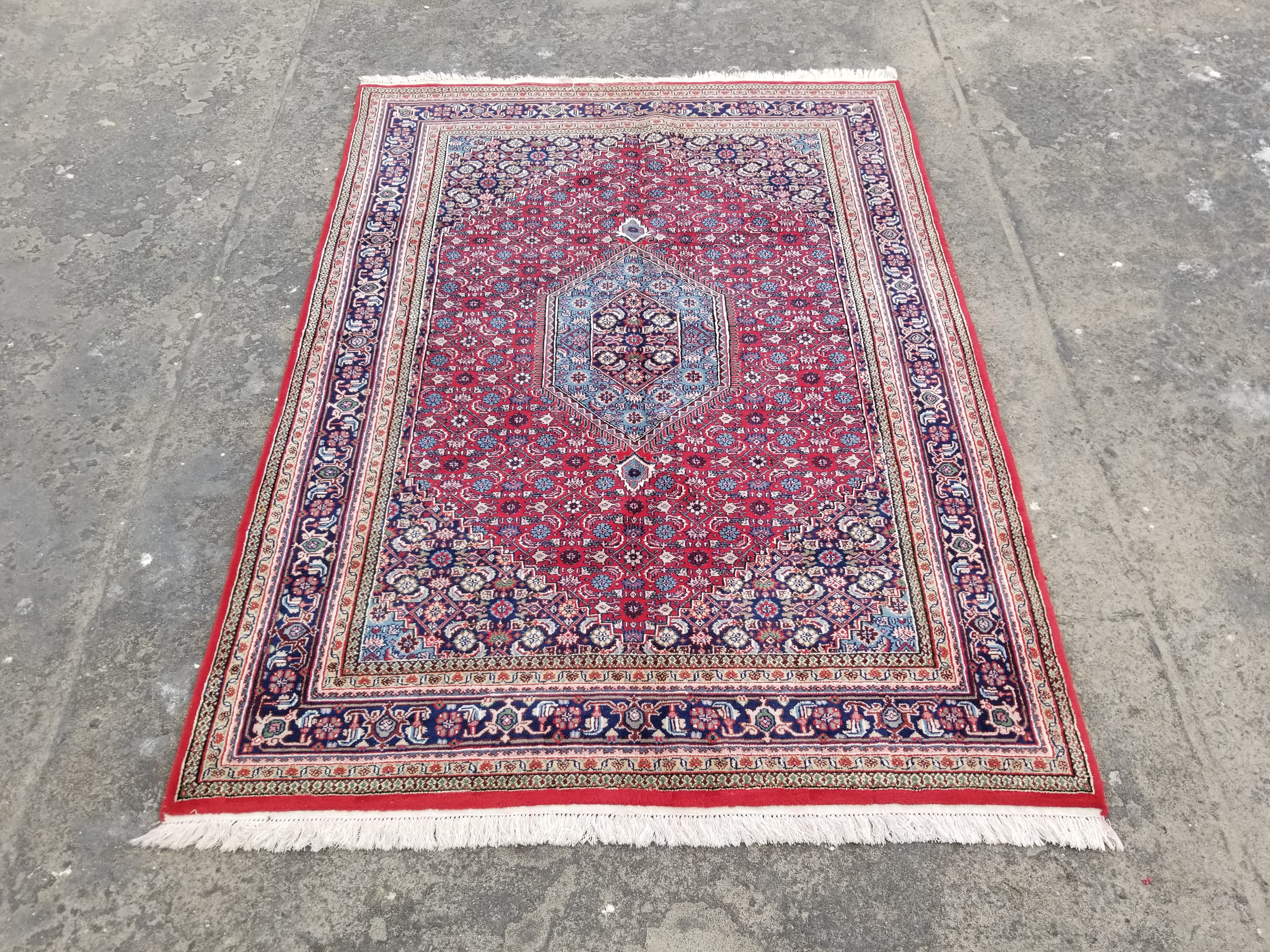 Vintage Traditional Handmade Bidjar Wool Multicolor Rug 236x170cm