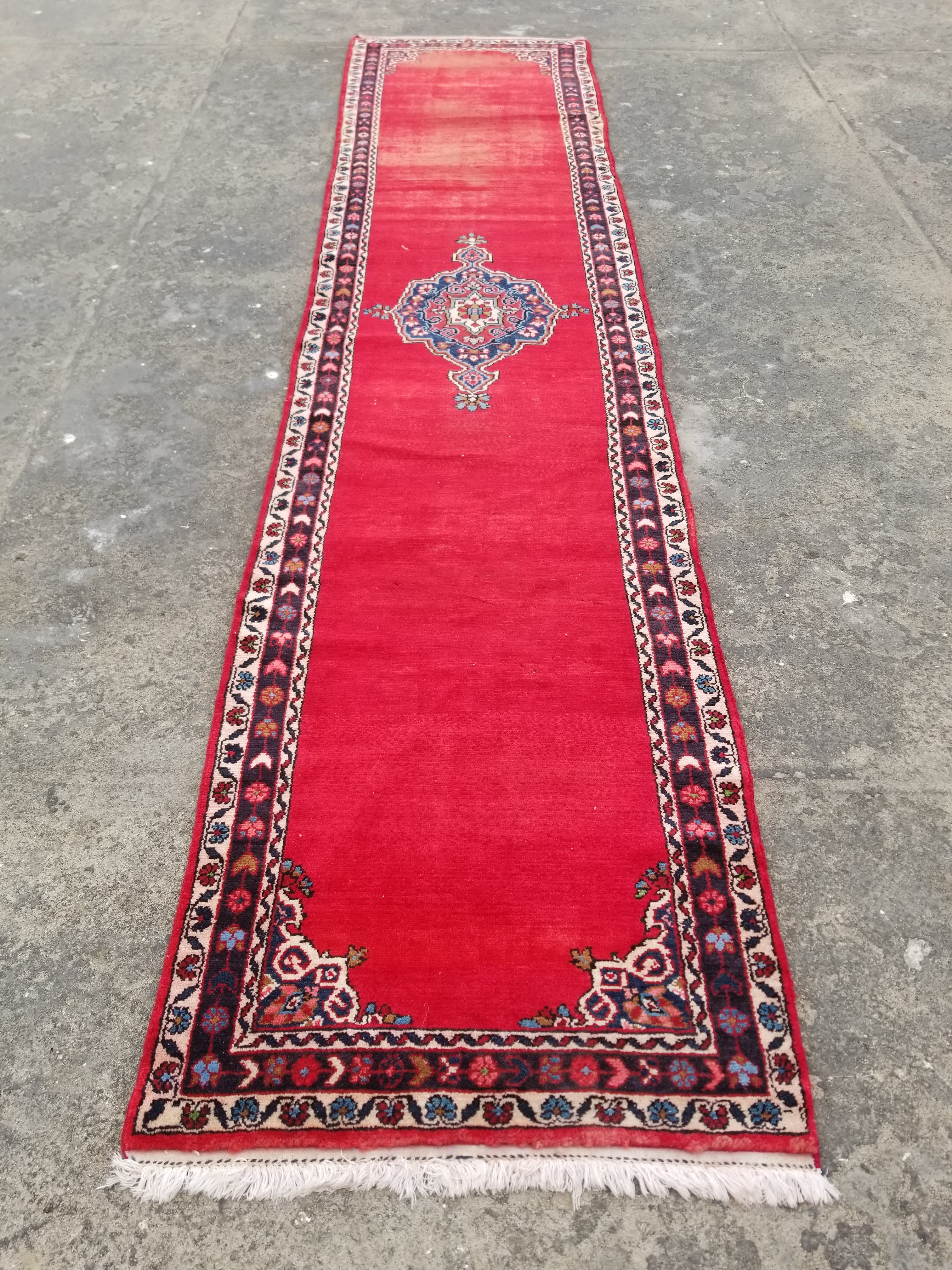 Vintage Traditional Handmade Arak Wool Multicolor Hallway Runner Rug 393x81cm