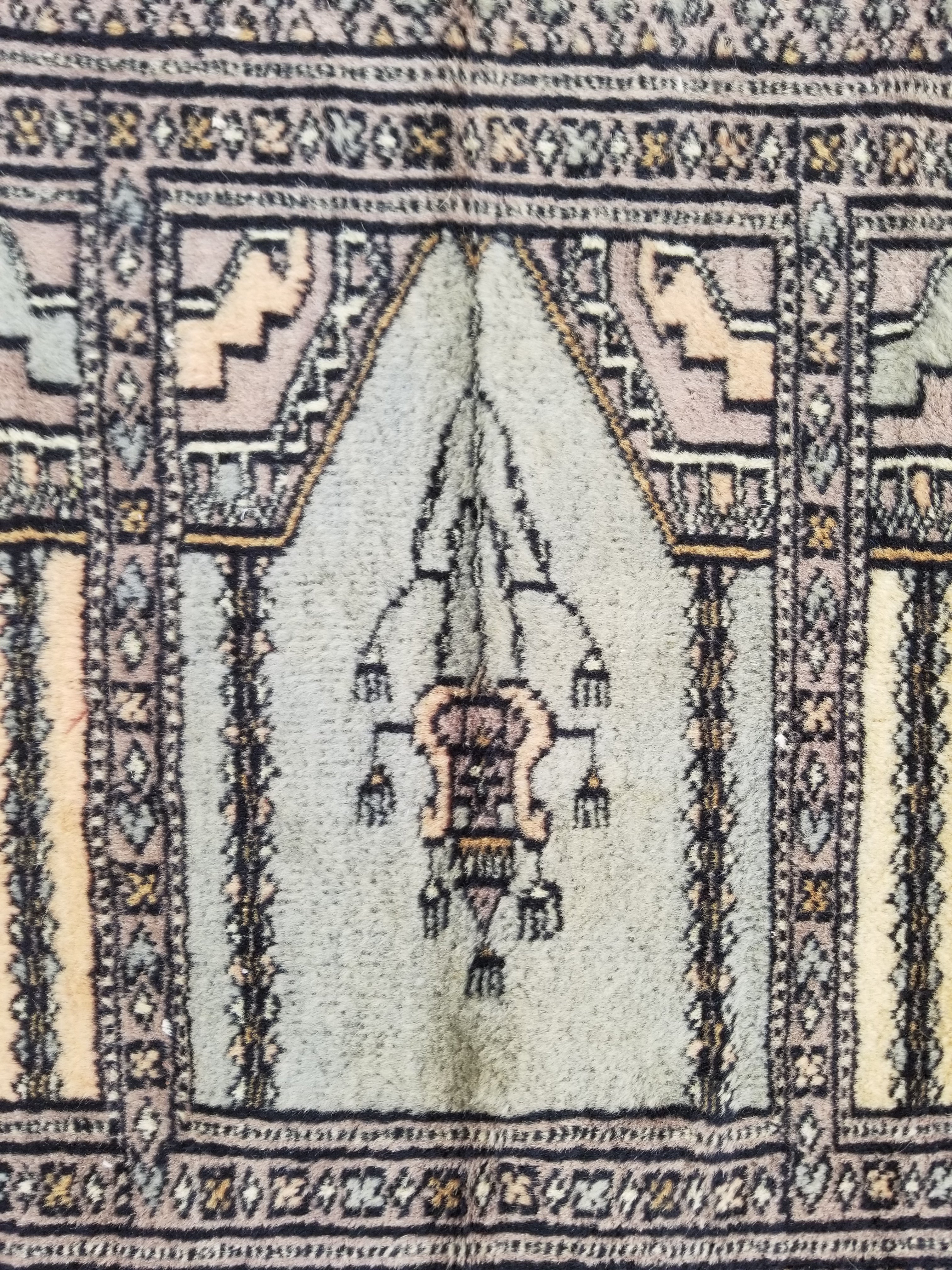 Vintage Traditional Handmade Afghan Medallion Design Wool Doormat 89x48cm