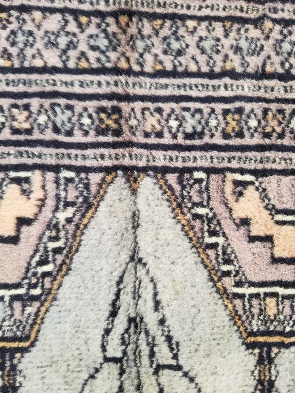 Vintage Traditional Handmade Afghan Medallion Design Wool Doormat 89x48cm