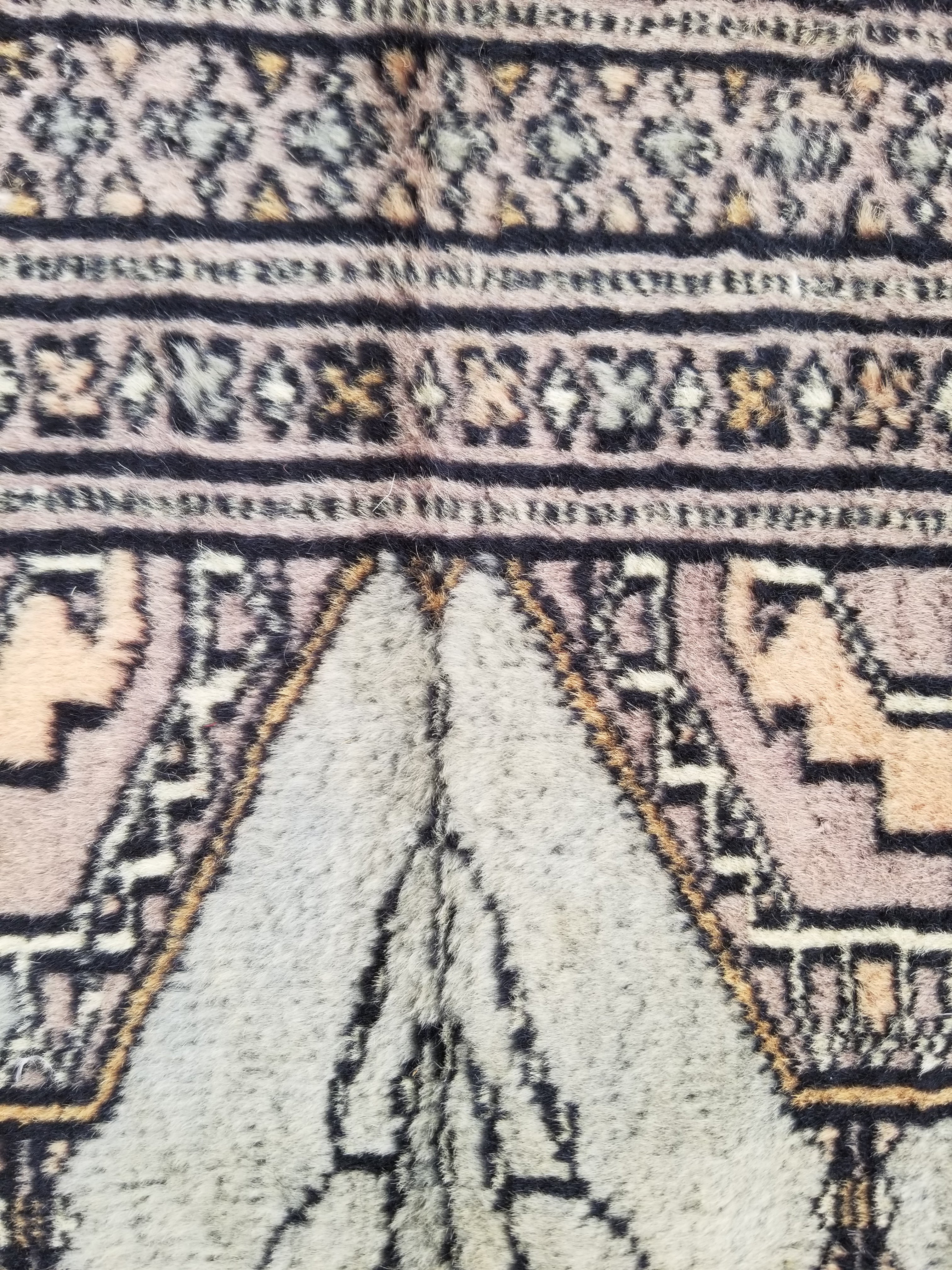 Vintage Traditional Handmade Afghan Medallion Design Wool Doormat 89x48cm