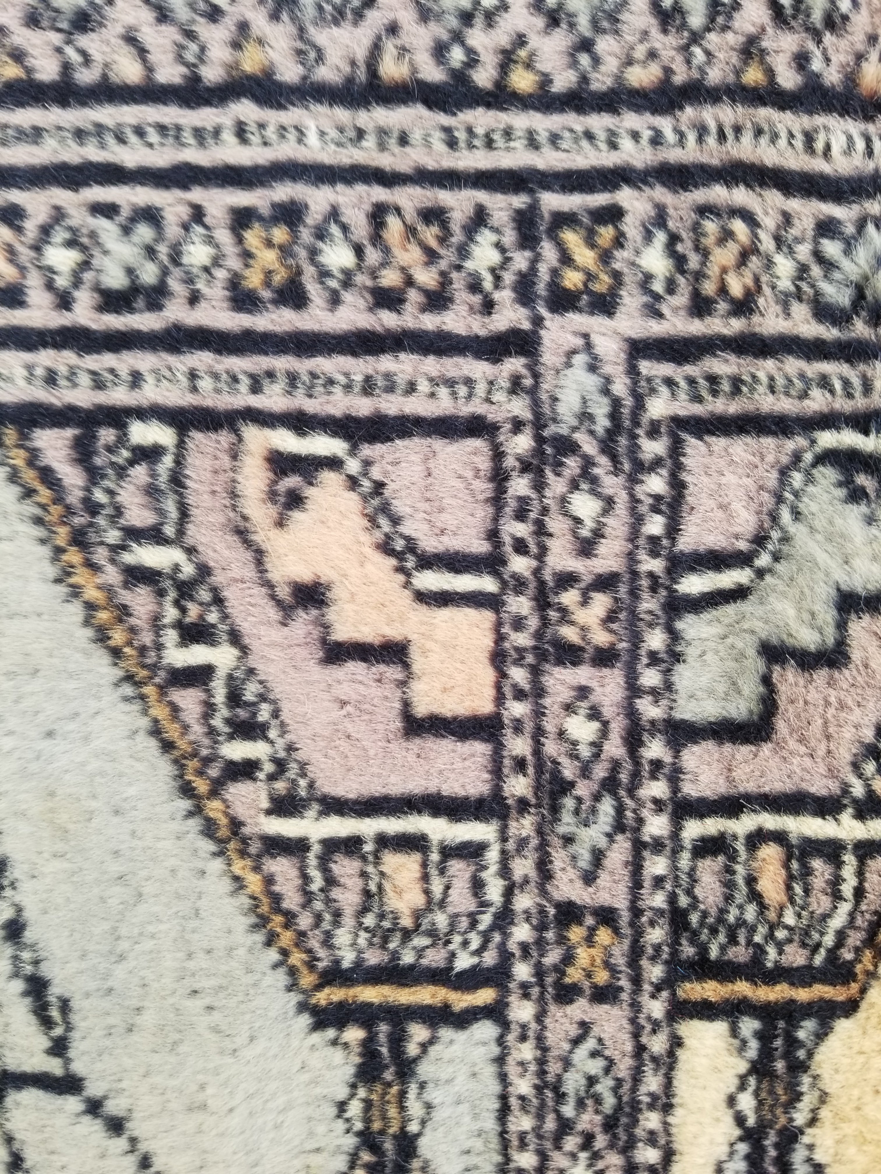 Vintage Traditional Handmade Afghan Medallion Design Wool Doormat 89x48cm