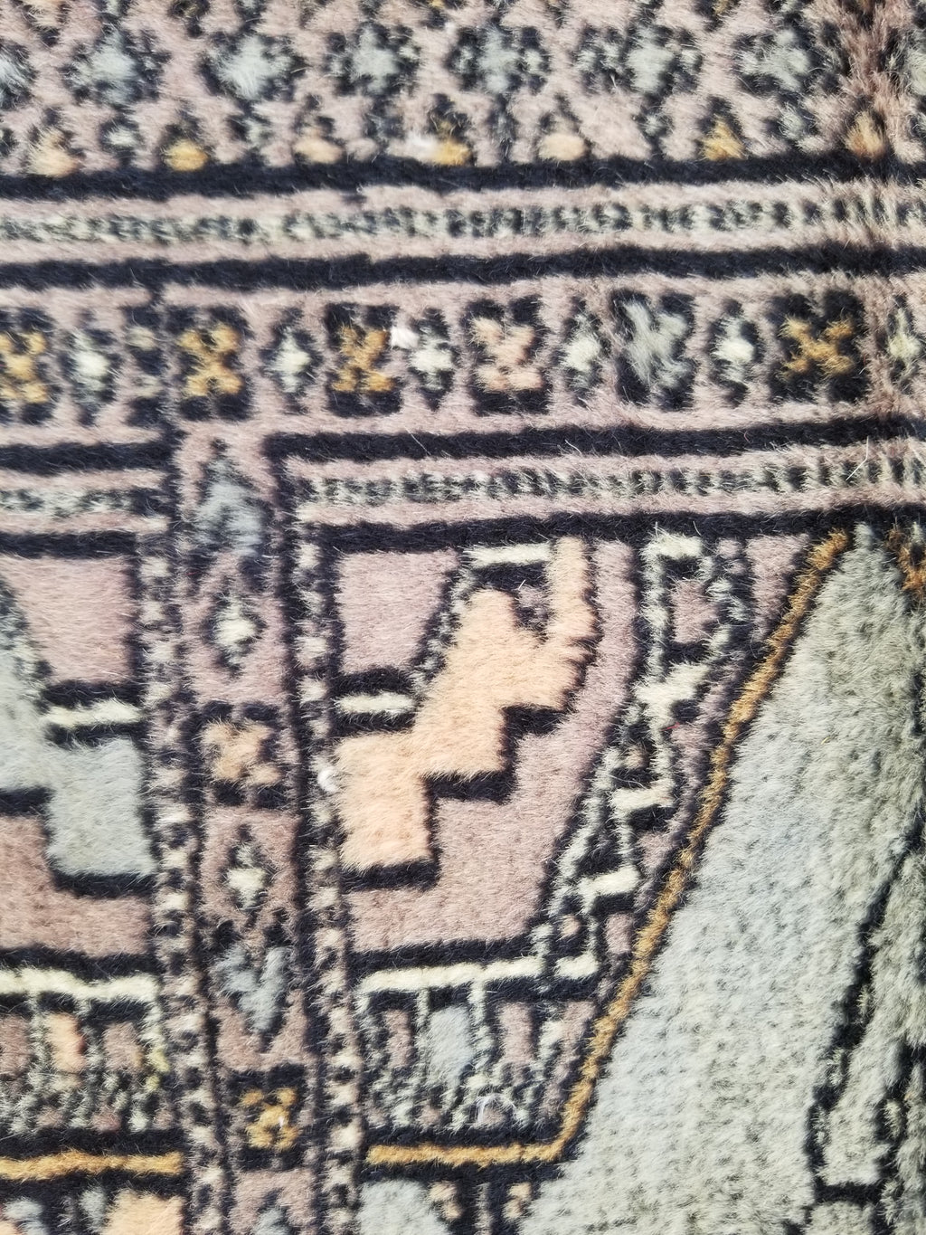 Vintage Traditional Handmade Afghan Medallion Design Wool Doormat 89x48cm