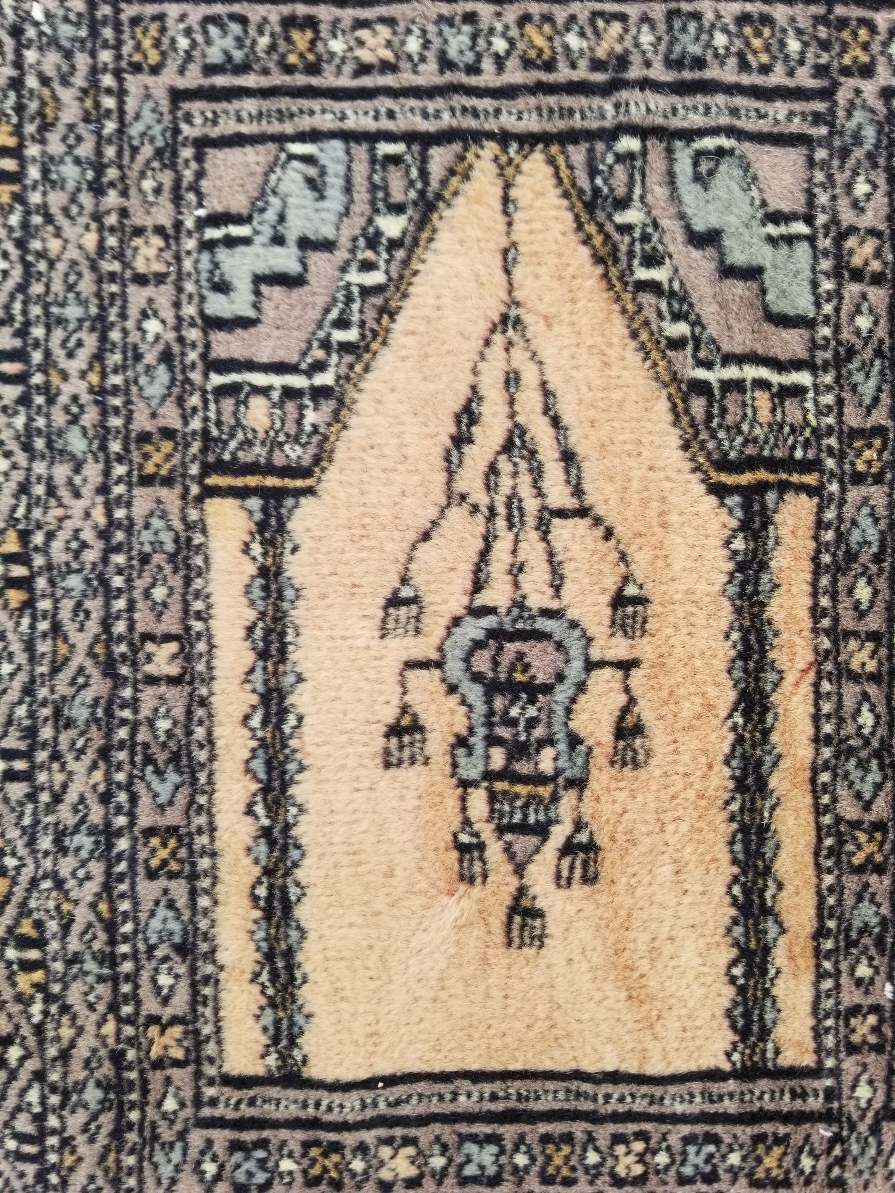 Vintage Traditional Handmade Afghan Medallion Design Wool Doormat 89x48cm