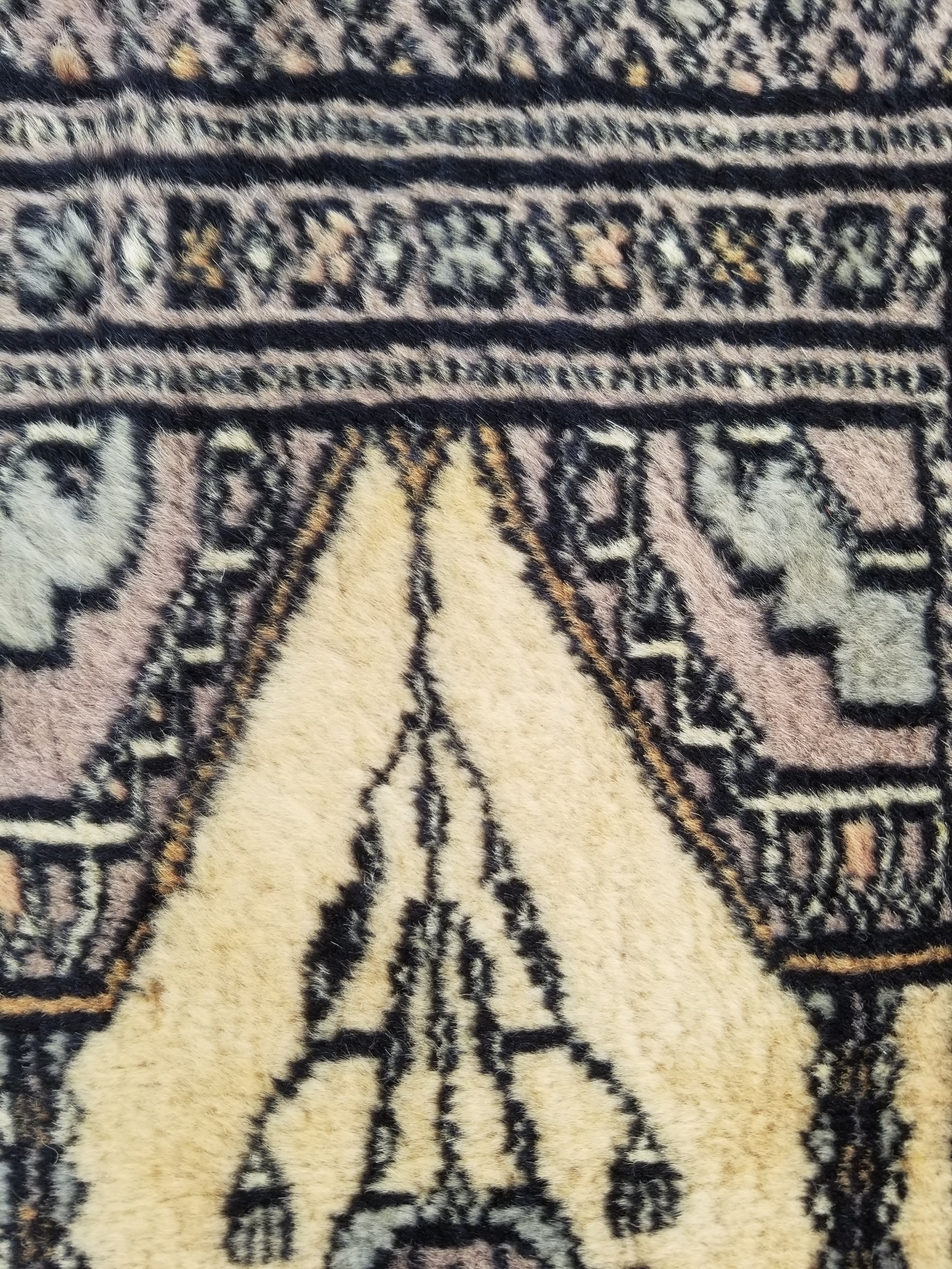 Vintage Traditional Handmade Afghan Medallion Design Wool Doormat 89x48cm