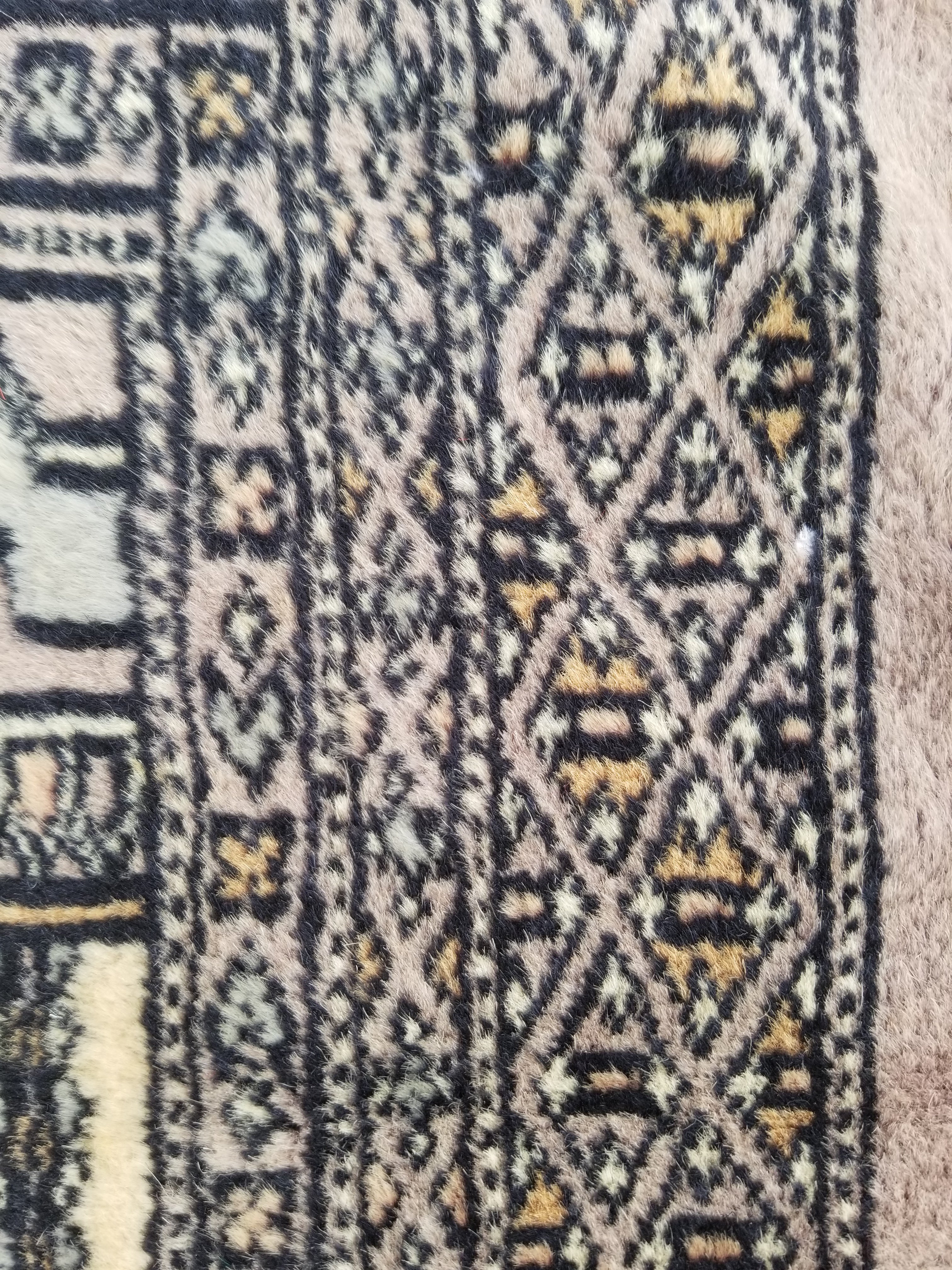 Vintage Traditional Handmade Afghan Medallion Design Wool Doormat 89x48cm