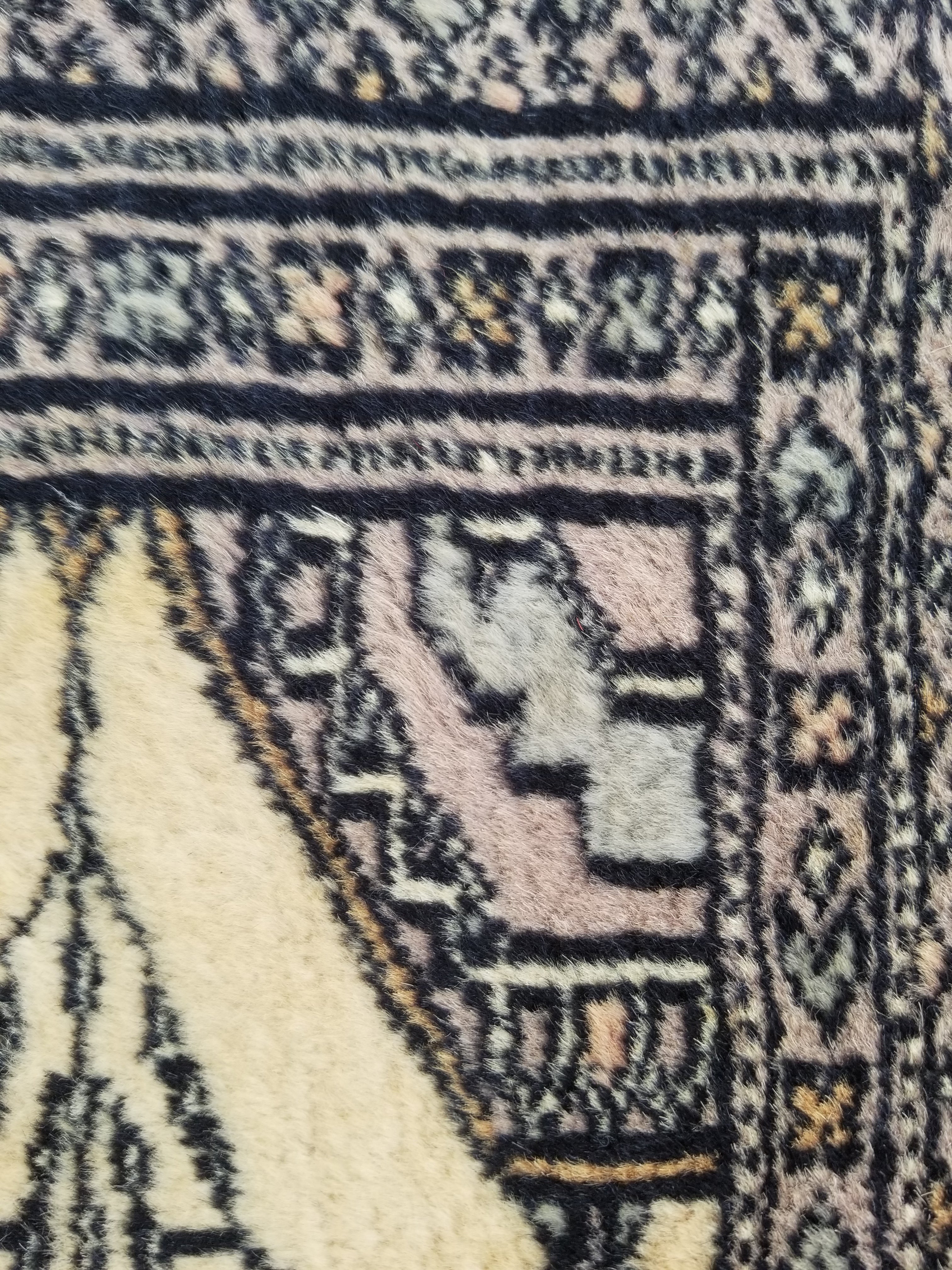 Vintage Traditional Handmade Afghan Medallion Design Wool Doormat 89x48cm