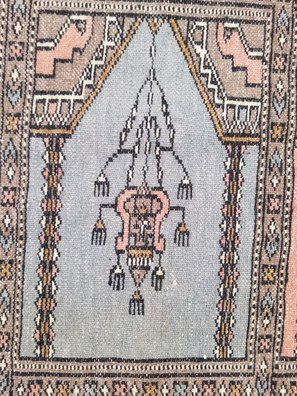 Vintage Traditional Handmade Afghan Medallion Design Wool Doormat 89x48cm