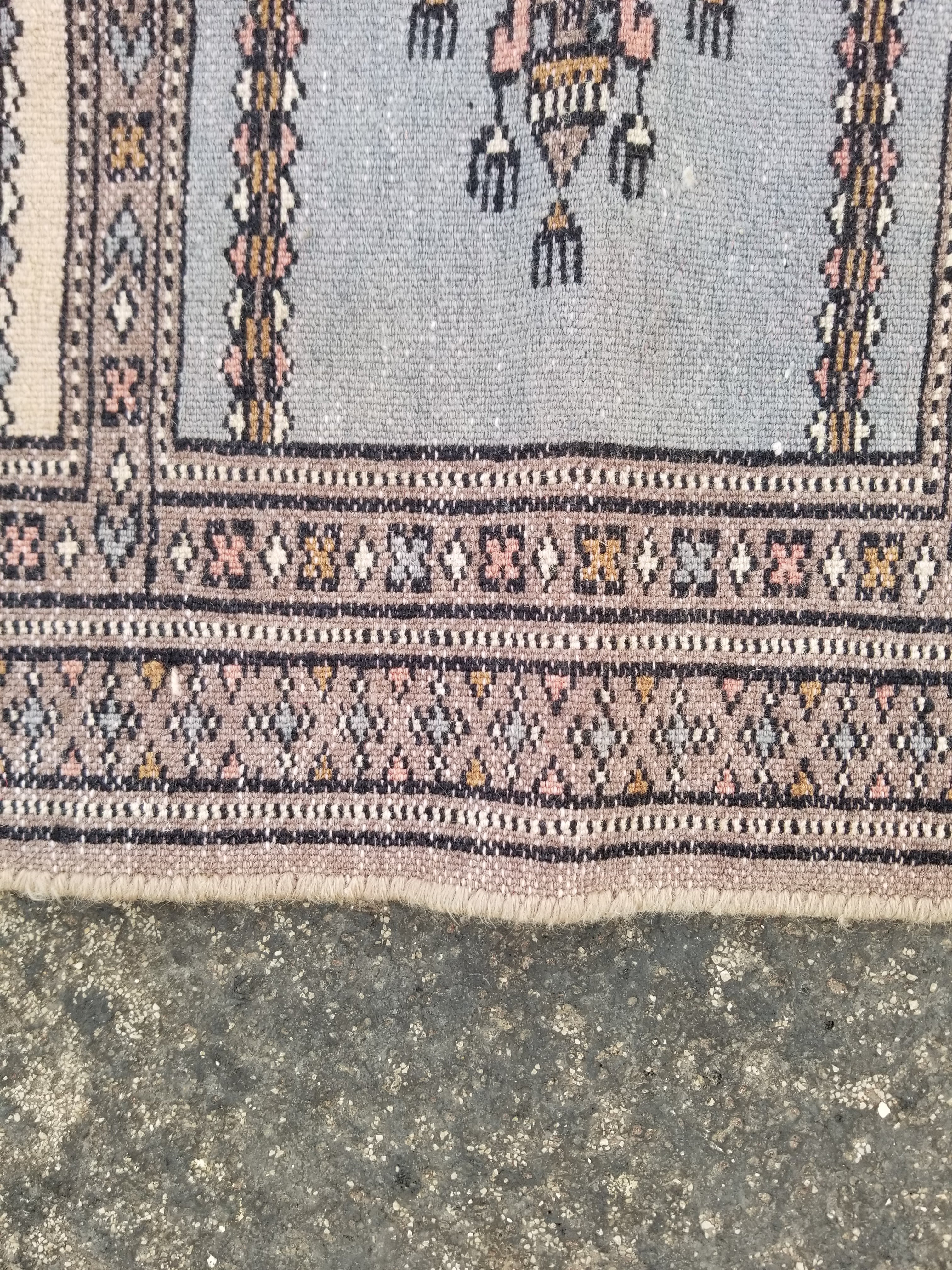 Vintage Traditional Handmade Afghan Medallion Design Wool Doormat 89x48cm