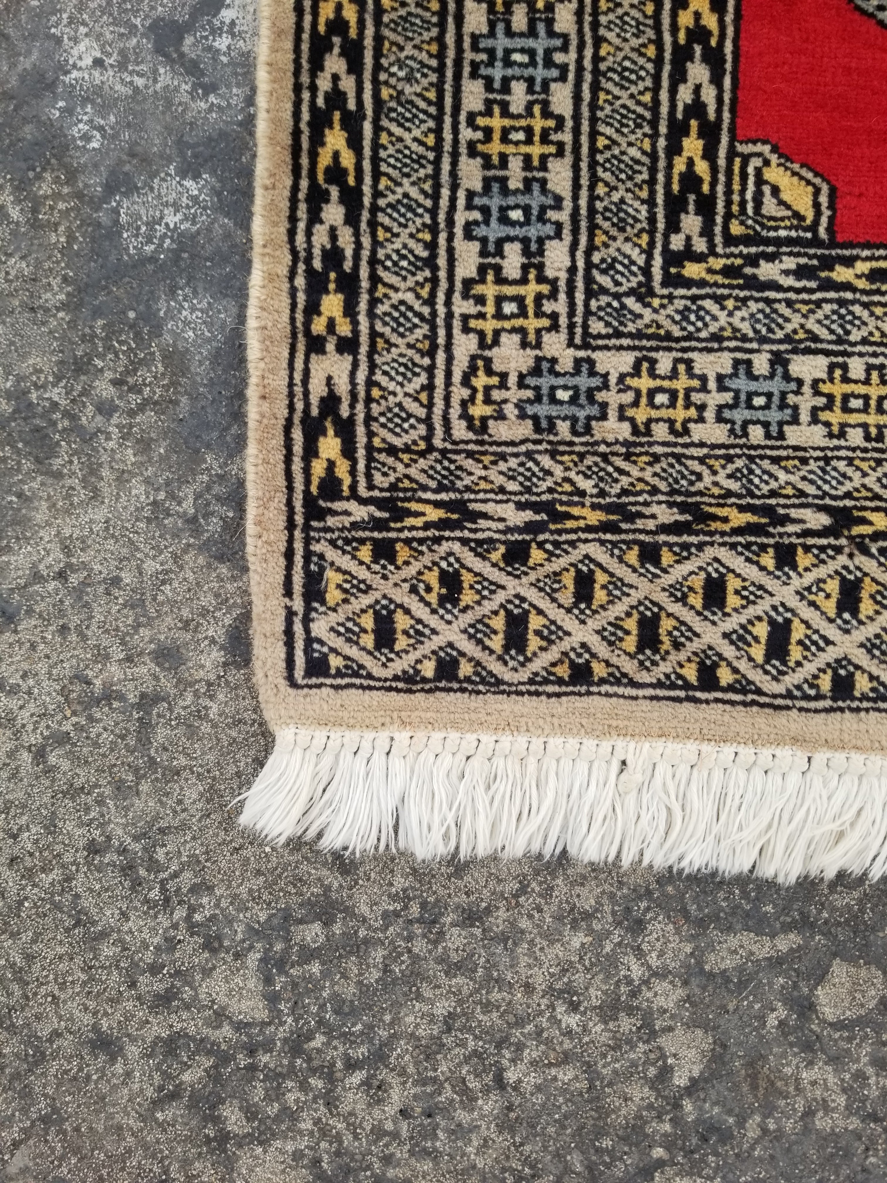 Vintage Traditional Handmade Afghan Wool Multicolor Doormat 76x76cm