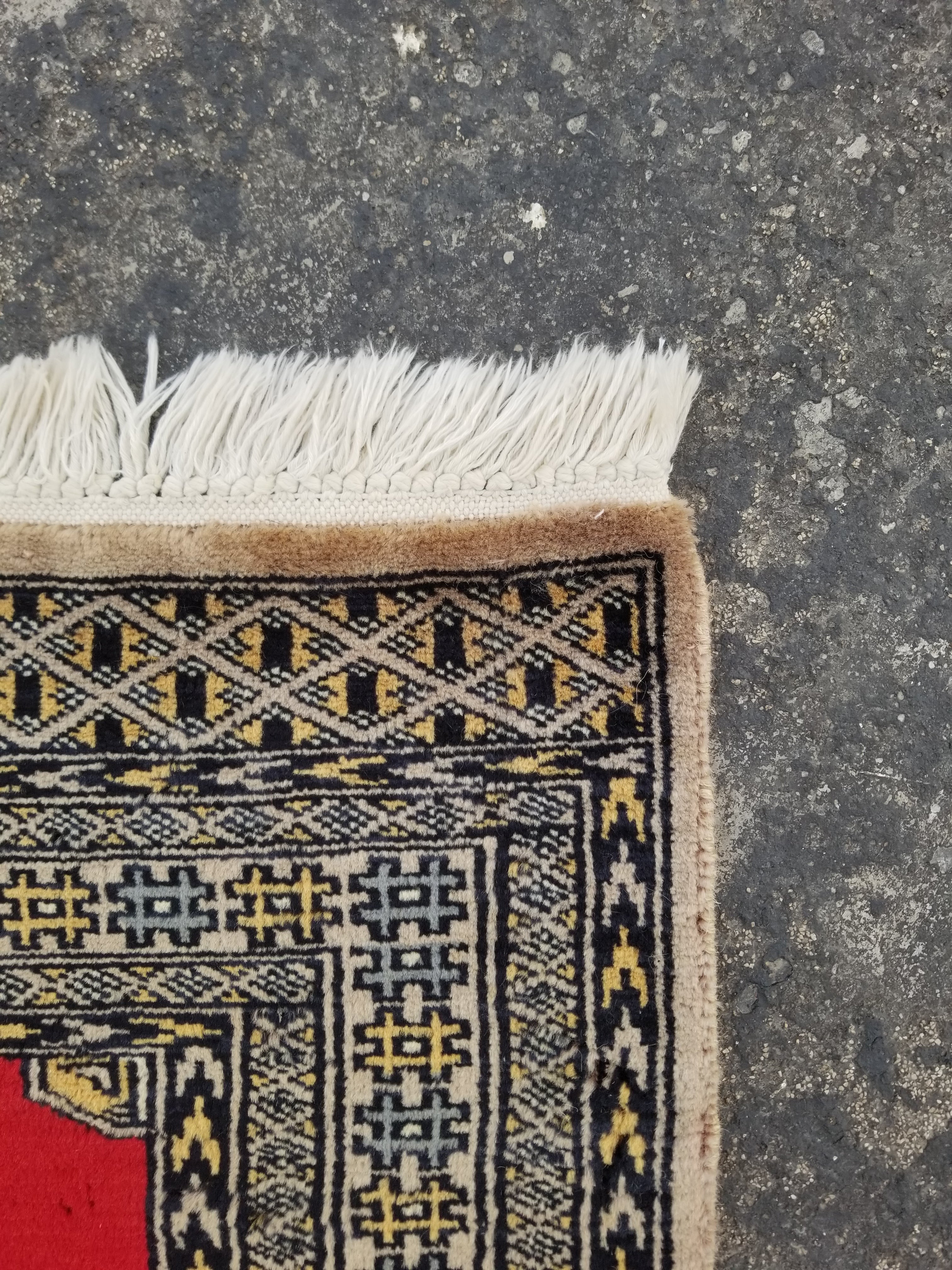 Vintage Traditional Handmade Afghan Wool Multicolor Doormat 76x76cm