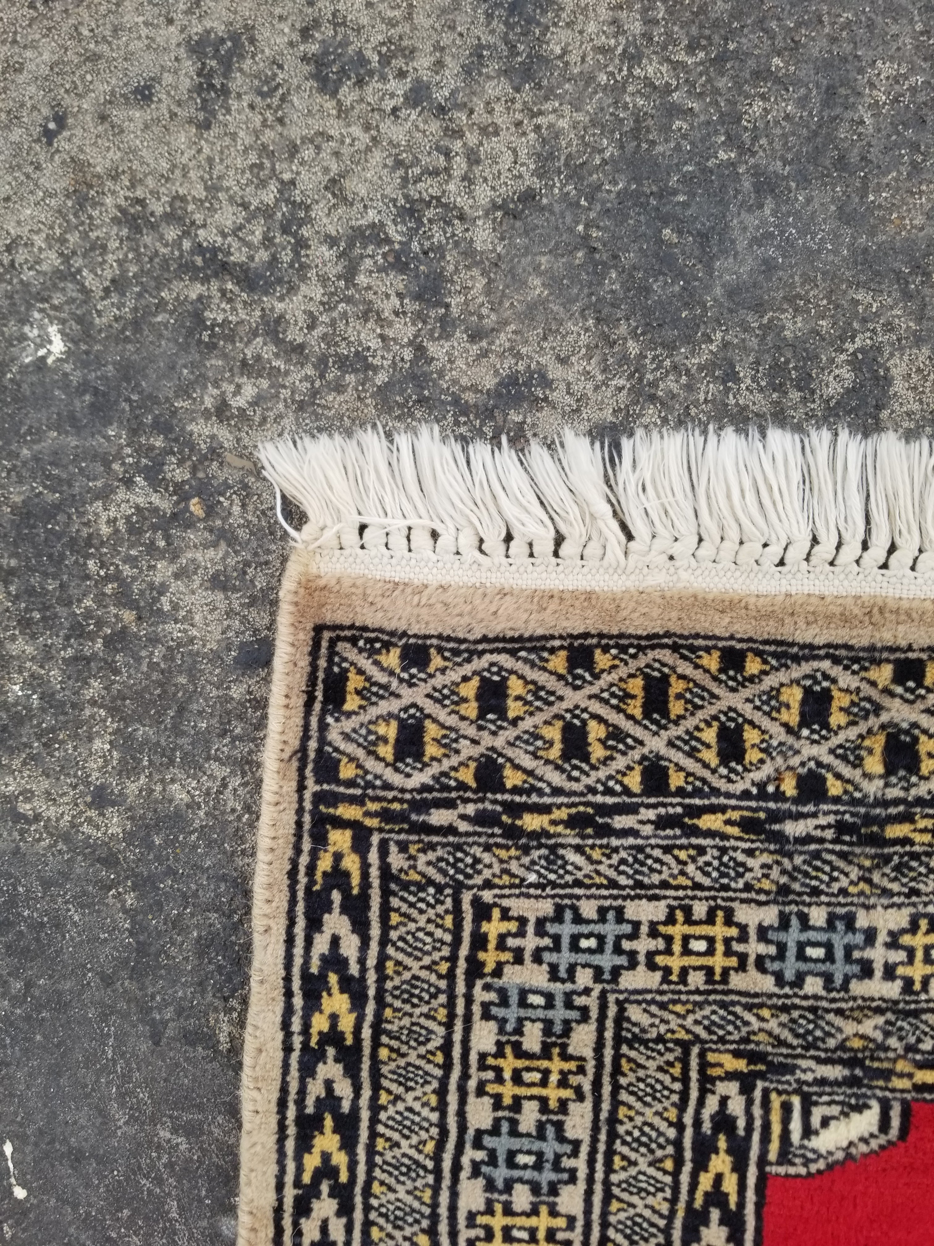 Vintage Traditional Handmade Afghan Wool Multicolor Doormat 76x76cm