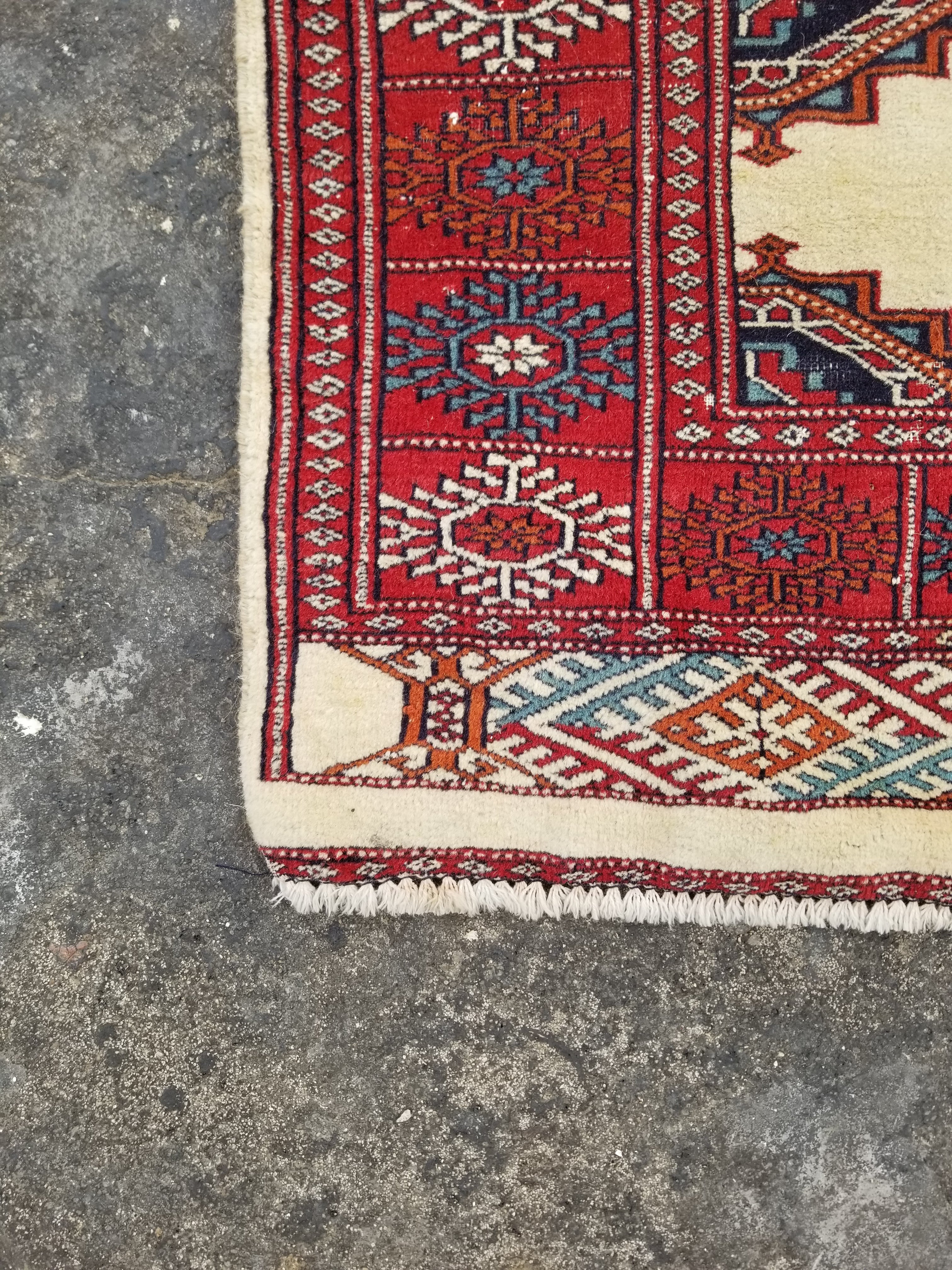 Vintage Traditional Handmade Oriental Wool Multicolor Rug 155x91cm