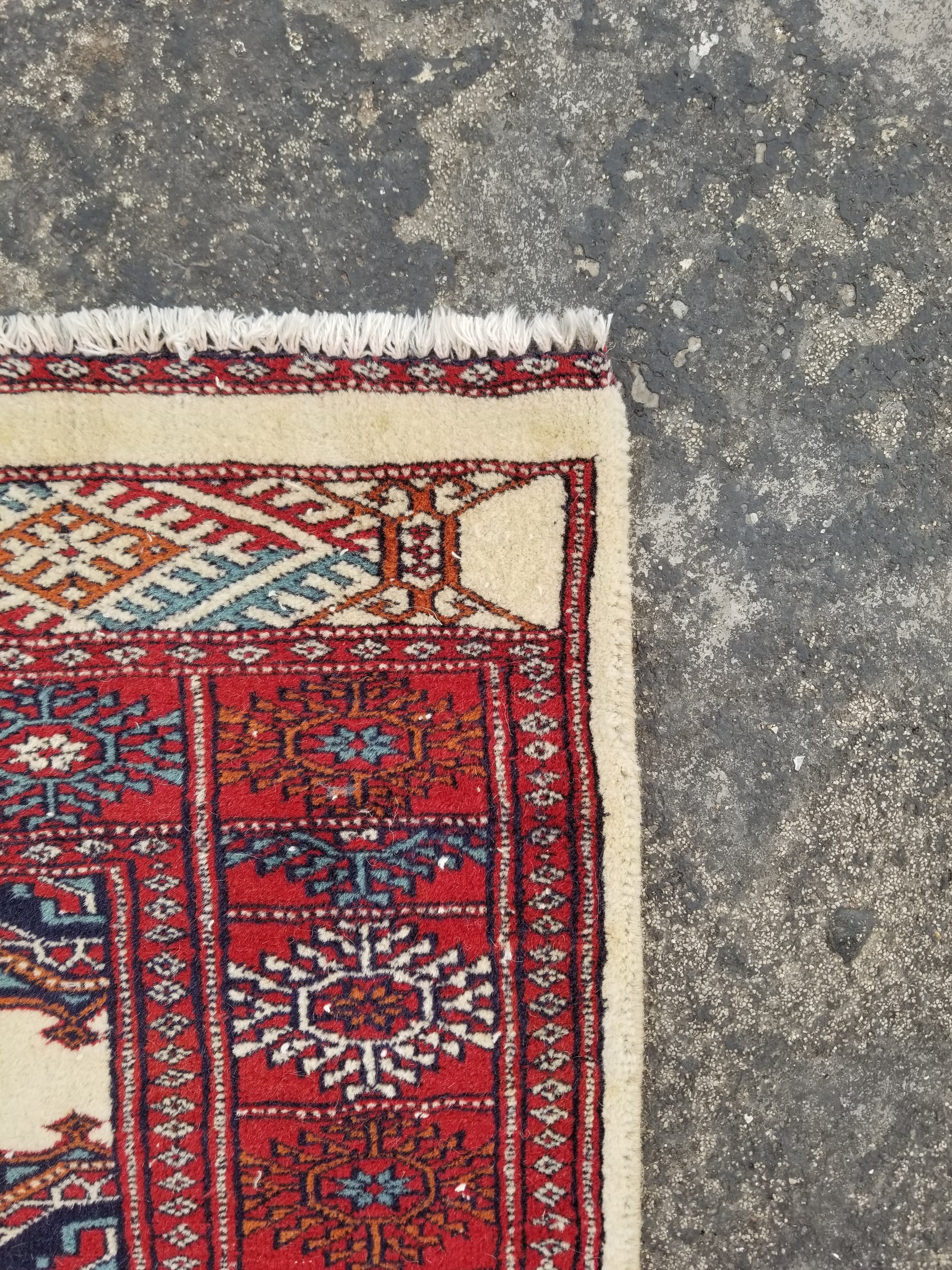Vintage Traditional Handmade Oriental Wool Multicolor Rug 155x91cm