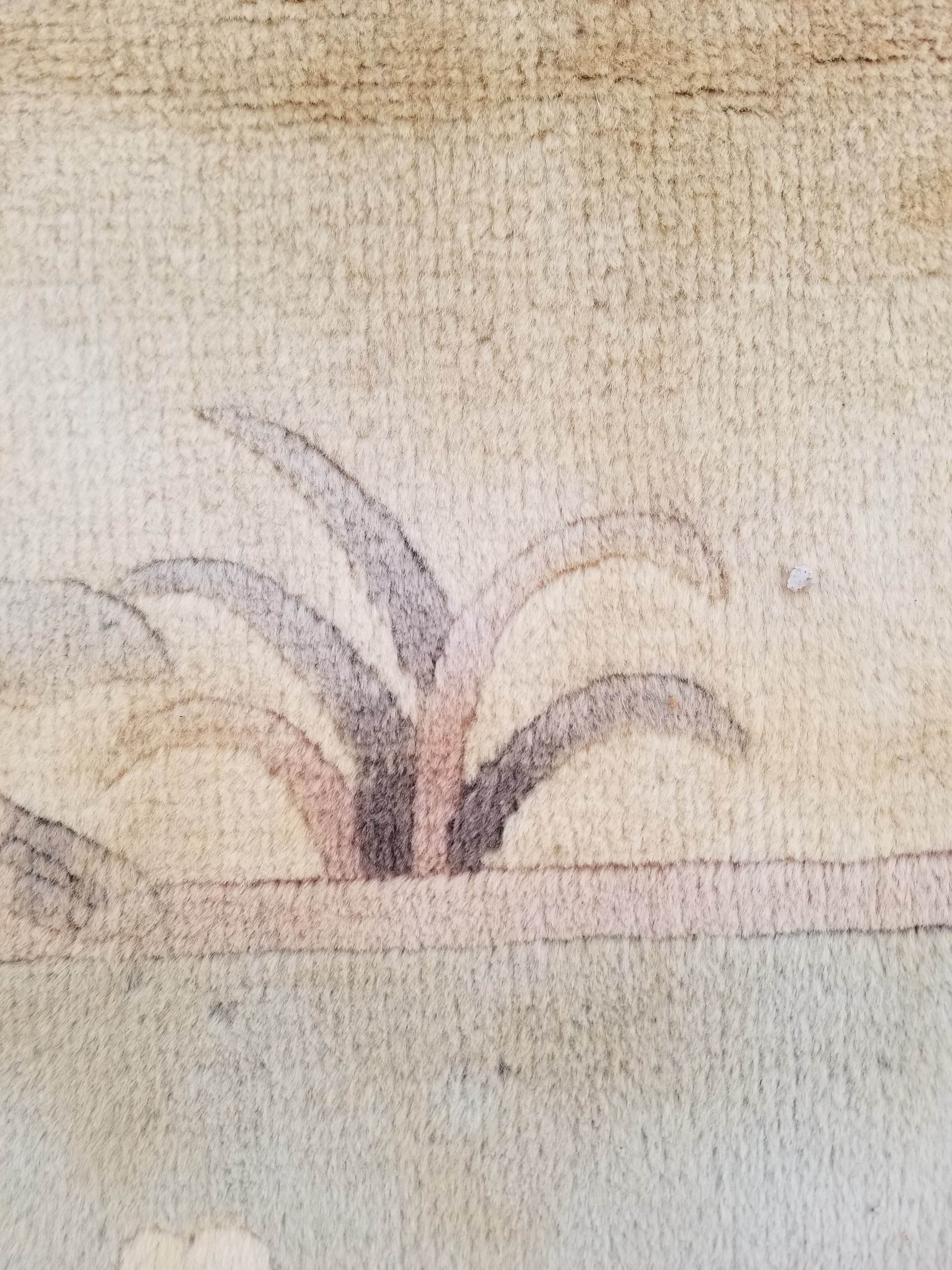Vintage Traditional Handmade Chinese Silk Floral Beige Rug 198x137cm