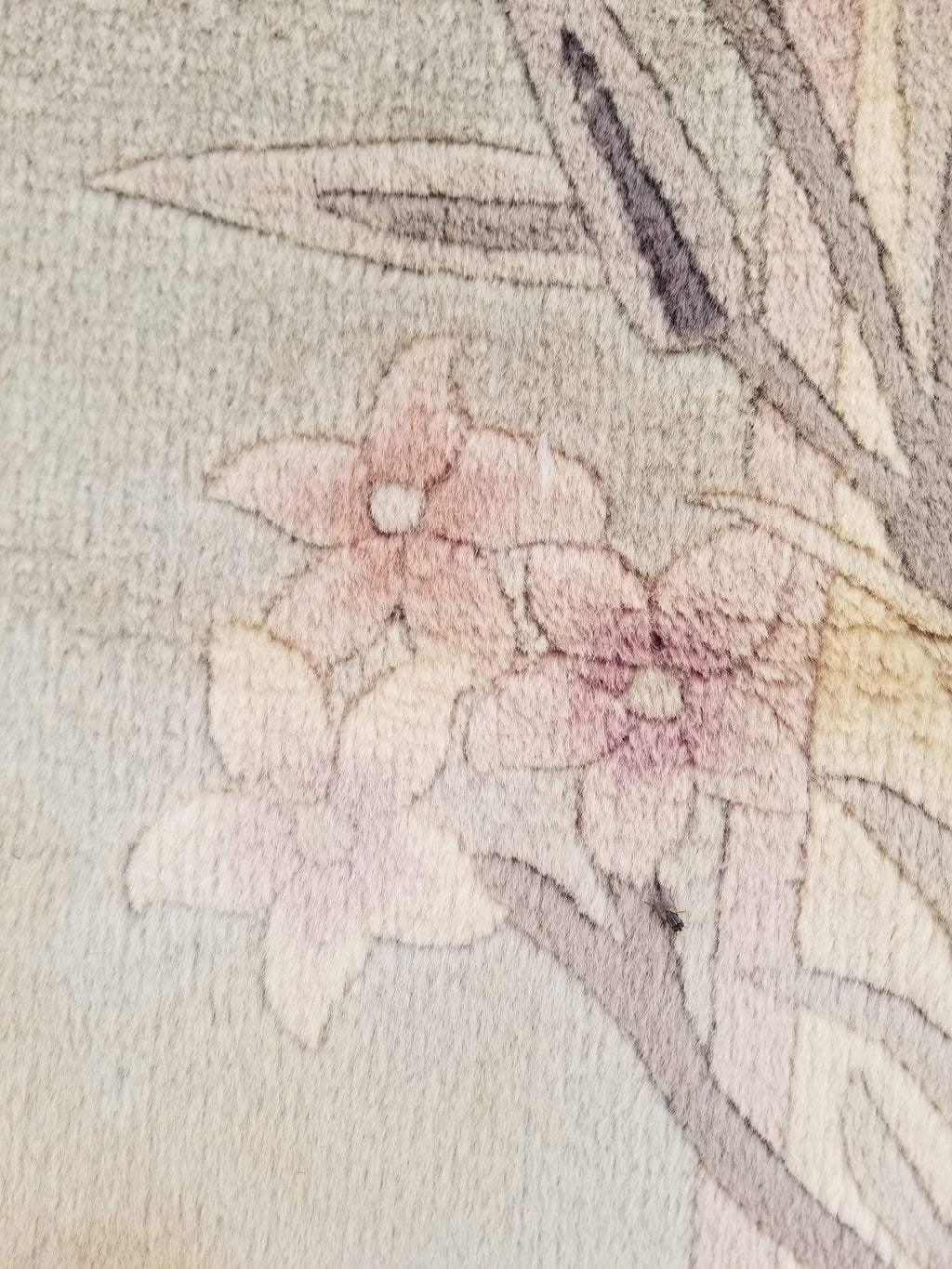 Vintage Traditional Handmade Chinese Silk Floral Beige Rug 198x137cm