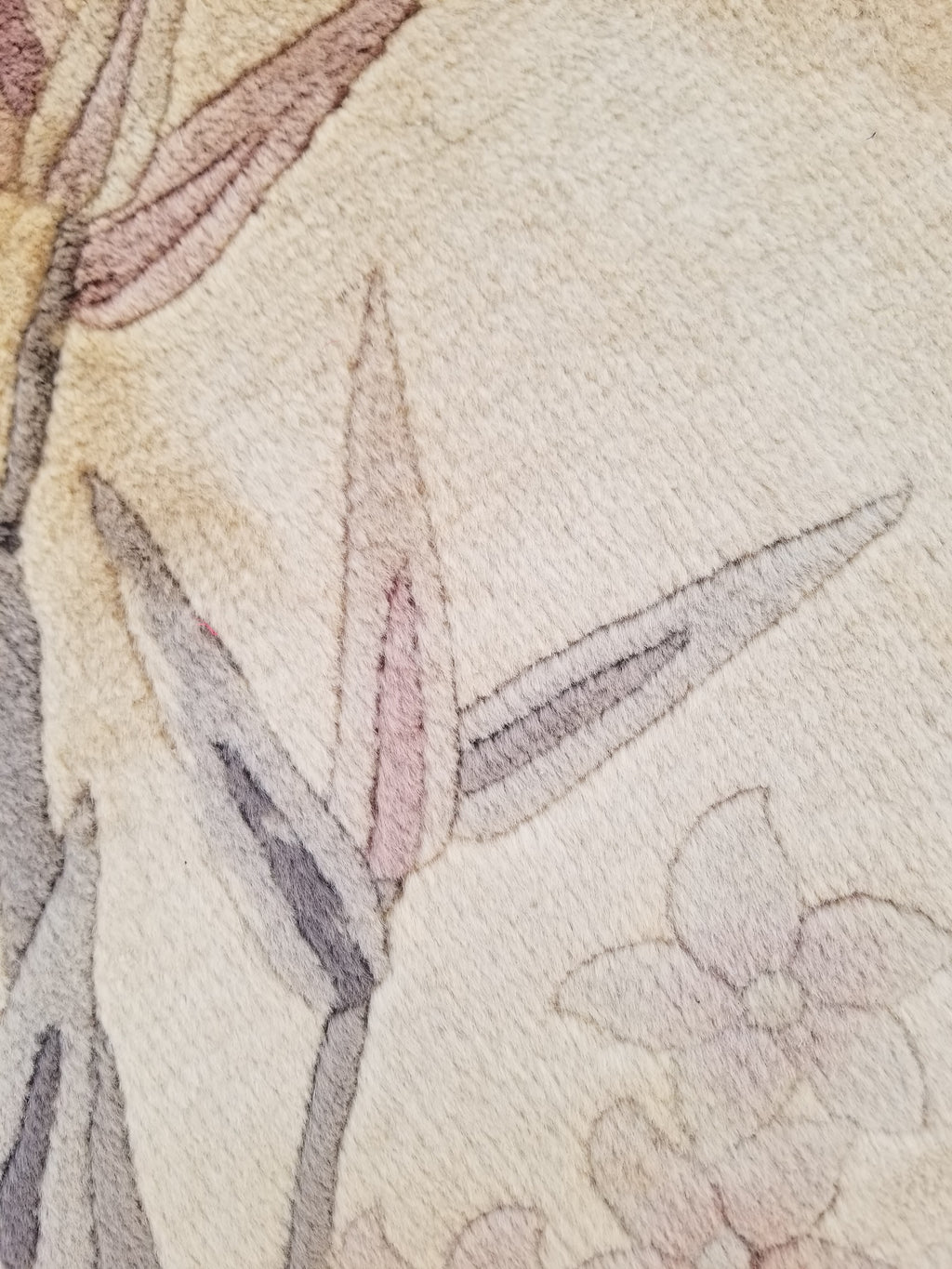 Vintage Traditional Handmade Chinese Silk Floral Beige Rug 198x137cm