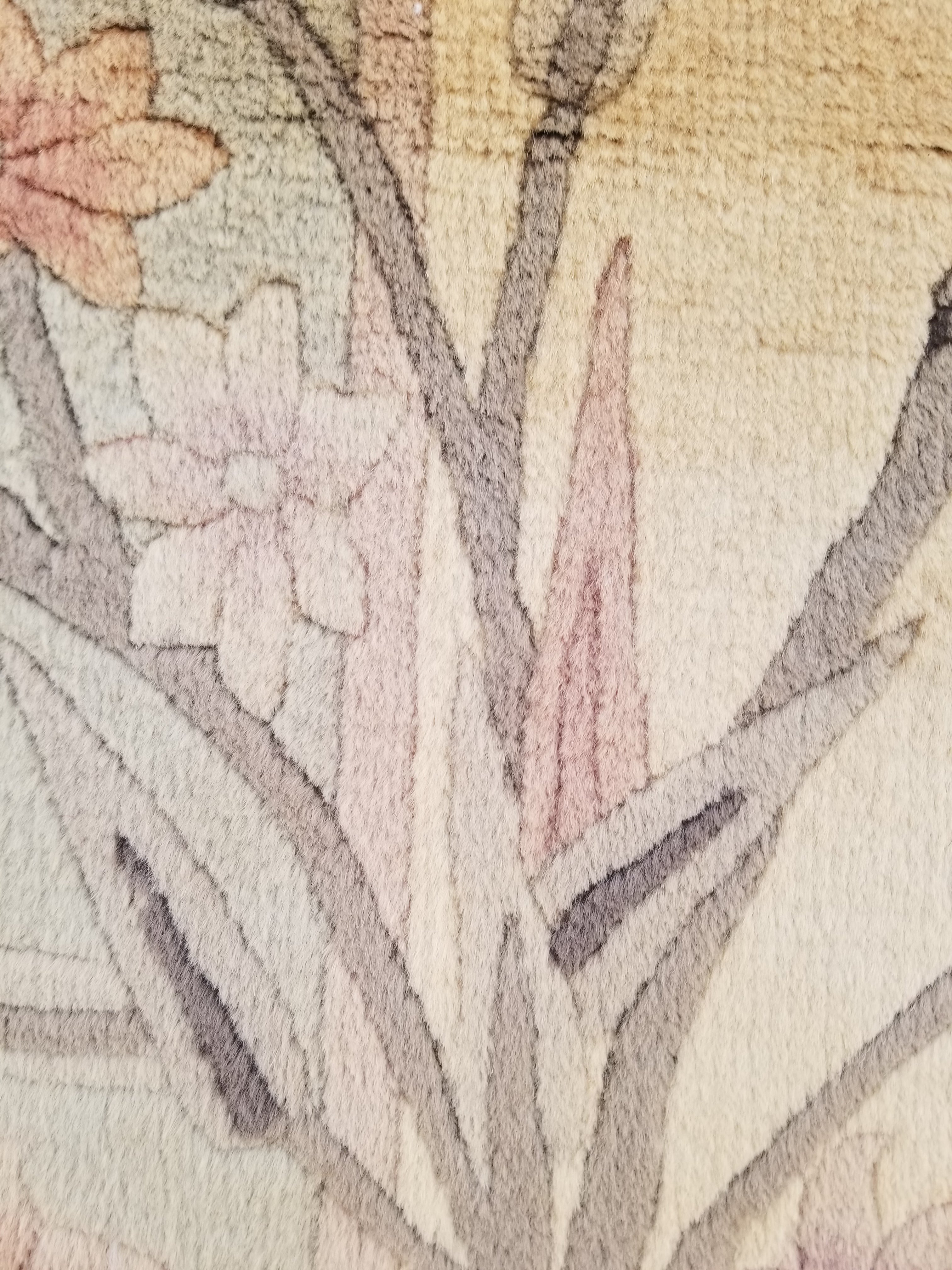 Vintage Traditional Handmade Chinese Silk Floral Beige Rug 198x137cm