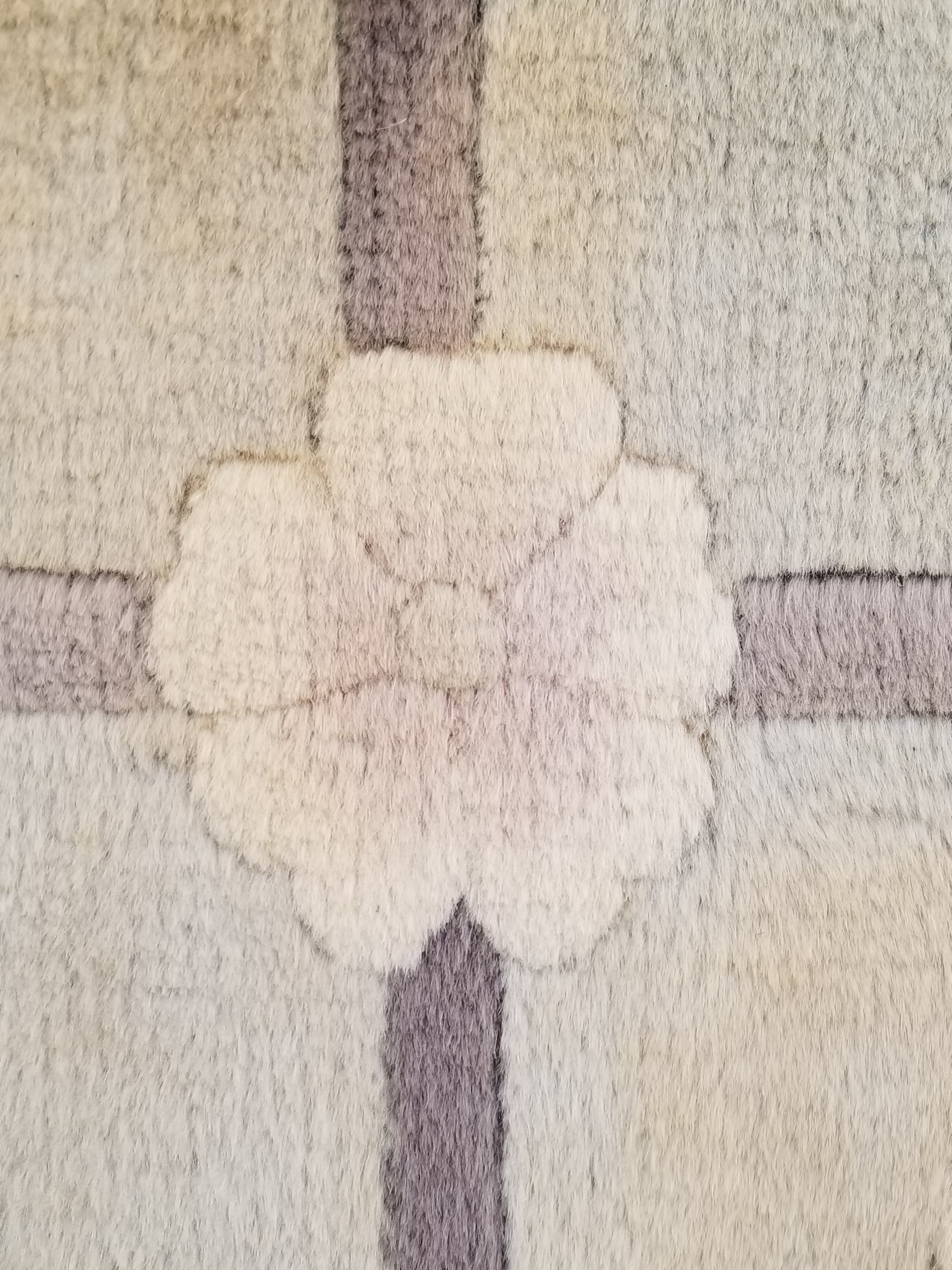 Vintage Traditional Handmade Chinese Silk Floral Beige Rug 198x137cm