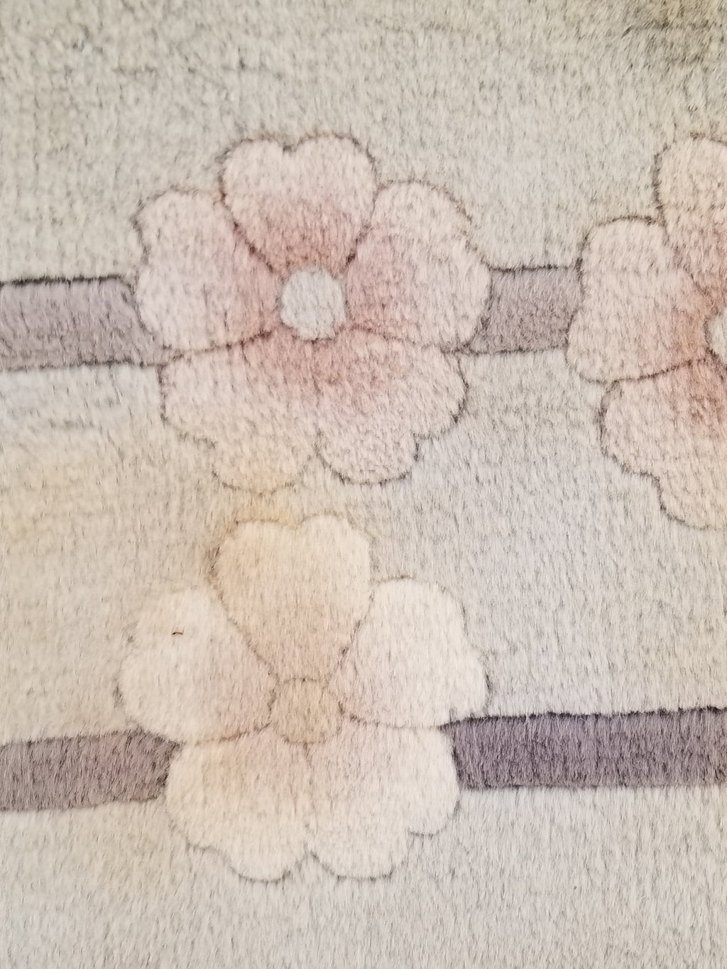 Vintage Traditional Handmade Chinese Silk Floral Beige Rug 198x137cm