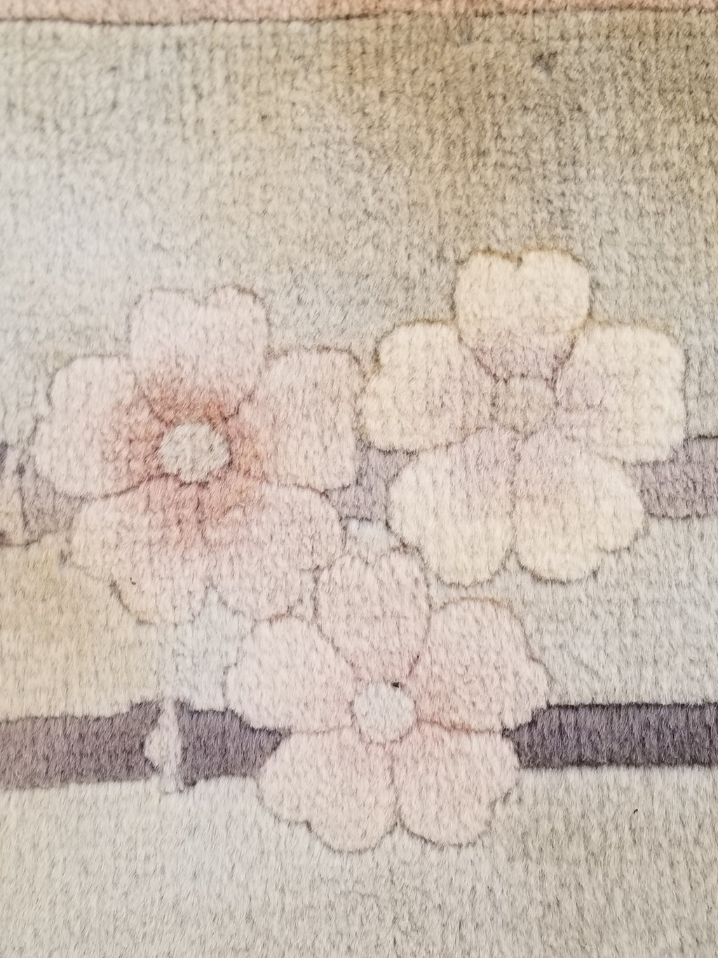 Vintage Traditional Handmade Chinese Silk Floral Beige Rug 198x137cm