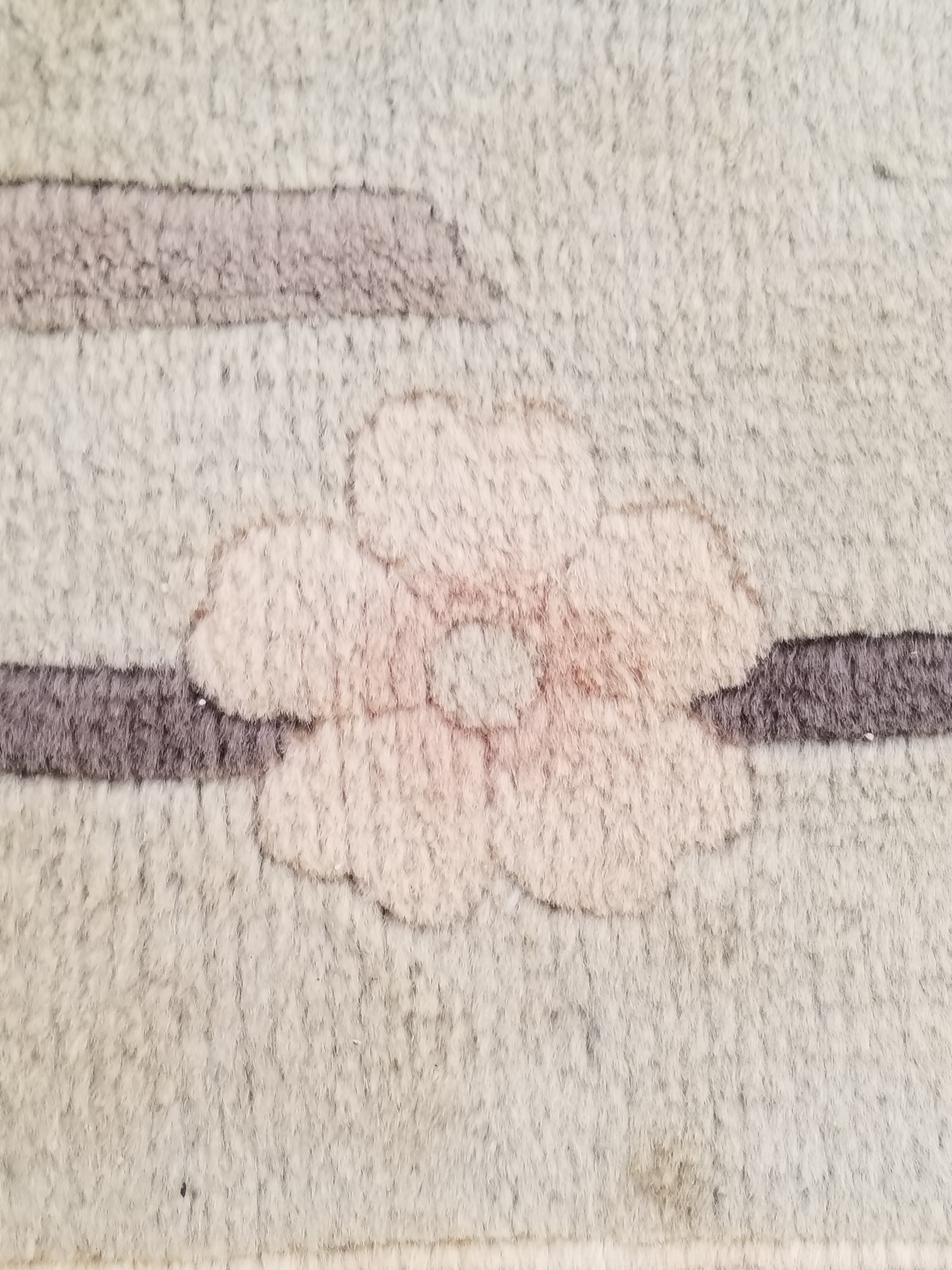 Vintage Traditional Handmade Chinese Silk Floral Beige Rug 198x137cm