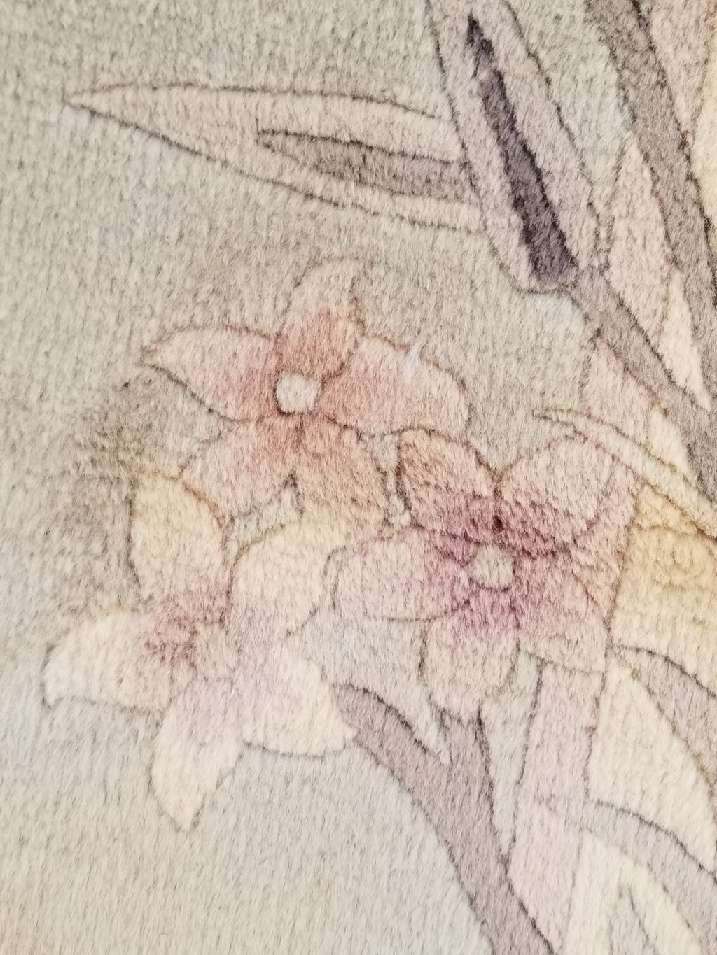 Vintage Traditional Handmade Chinese Silk Floral Beige Rug 198x137cm