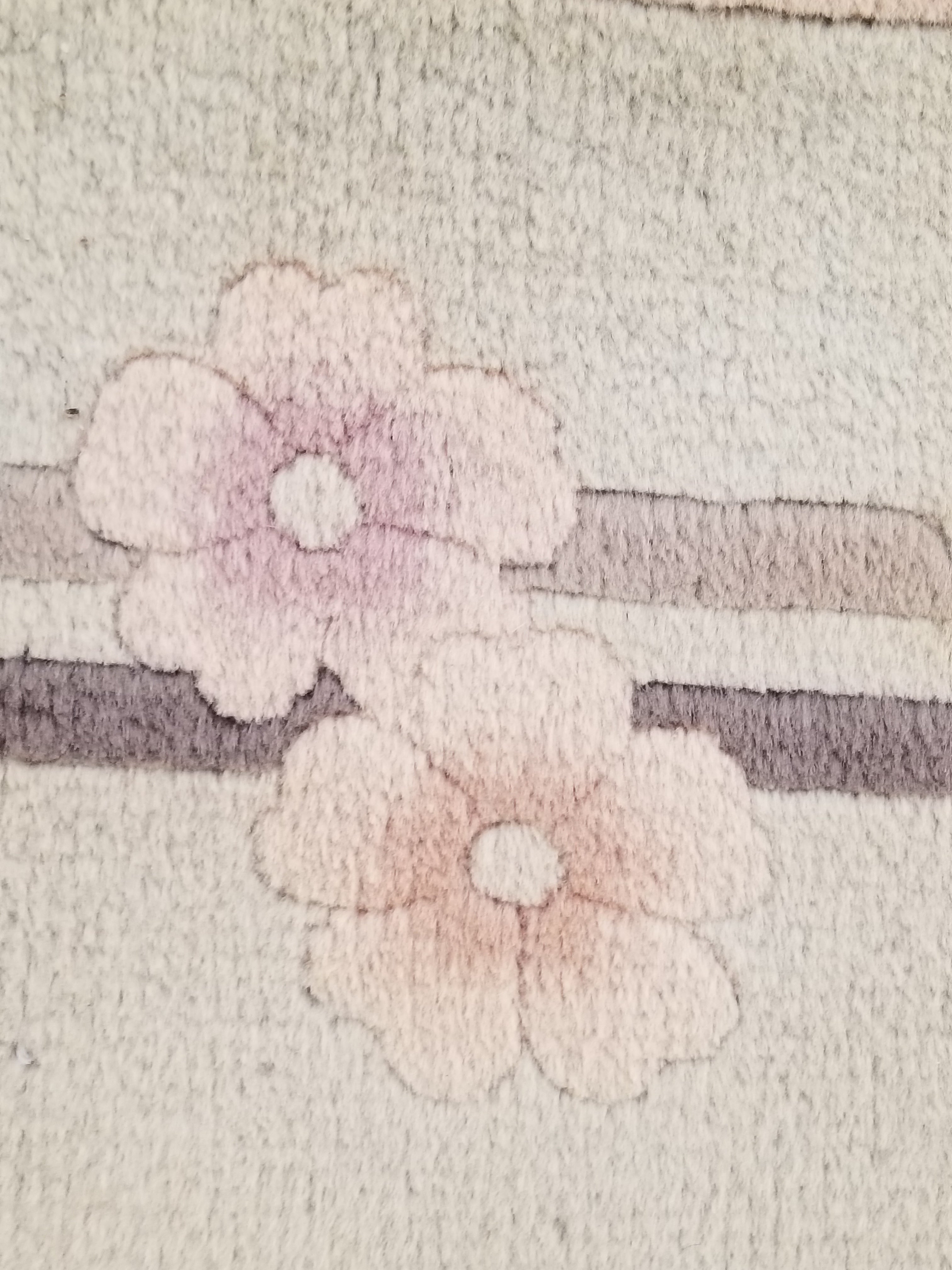 Vintage Traditional Handmade Chinese Silk Floral Beige Rug 198x137cm