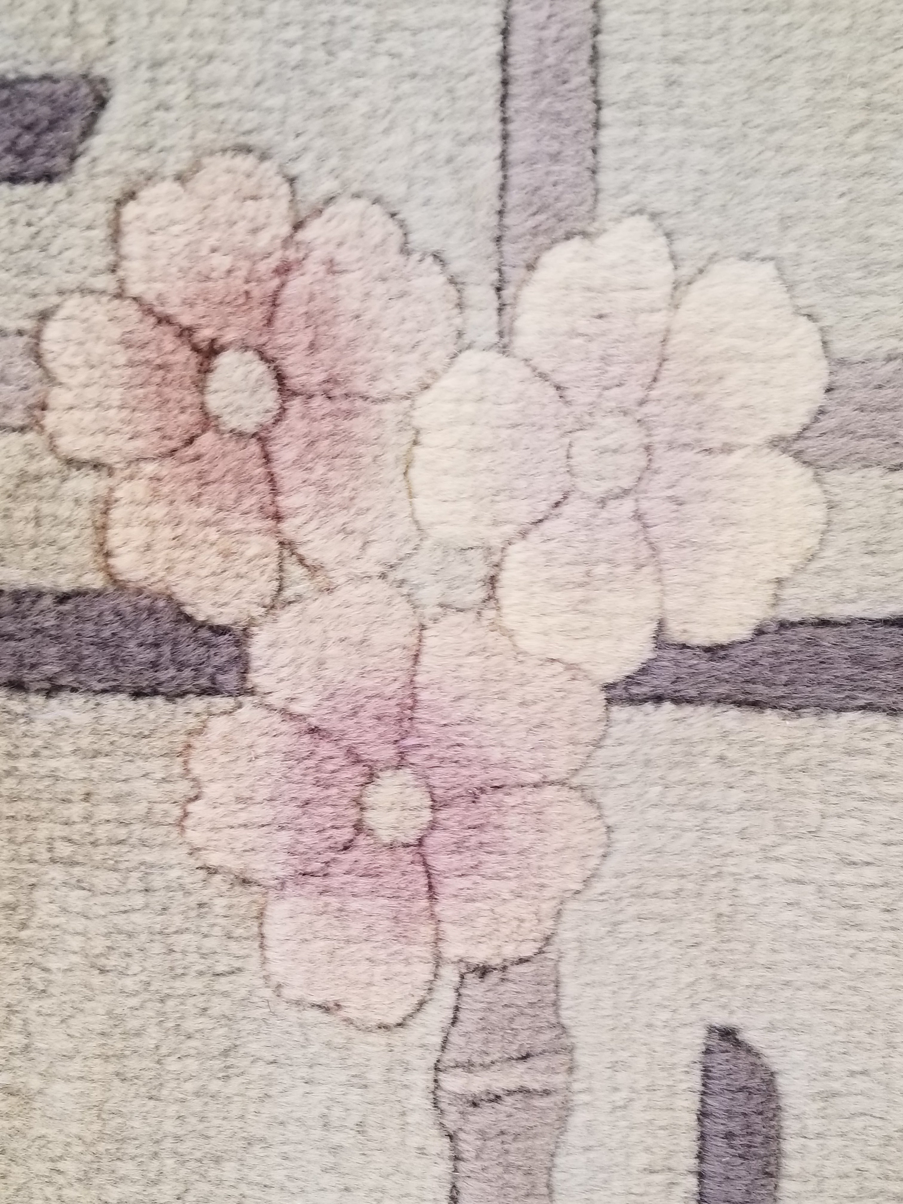 Vintage Traditional Handmade Chinese Silk Floral Beige Rug 198x137cm