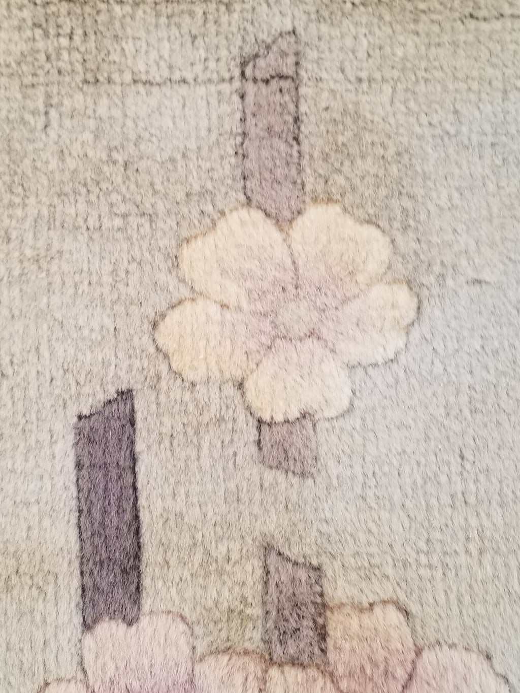 Vintage Traditional Handmade Chinese Silk Floral Beige Rug 198x137cm