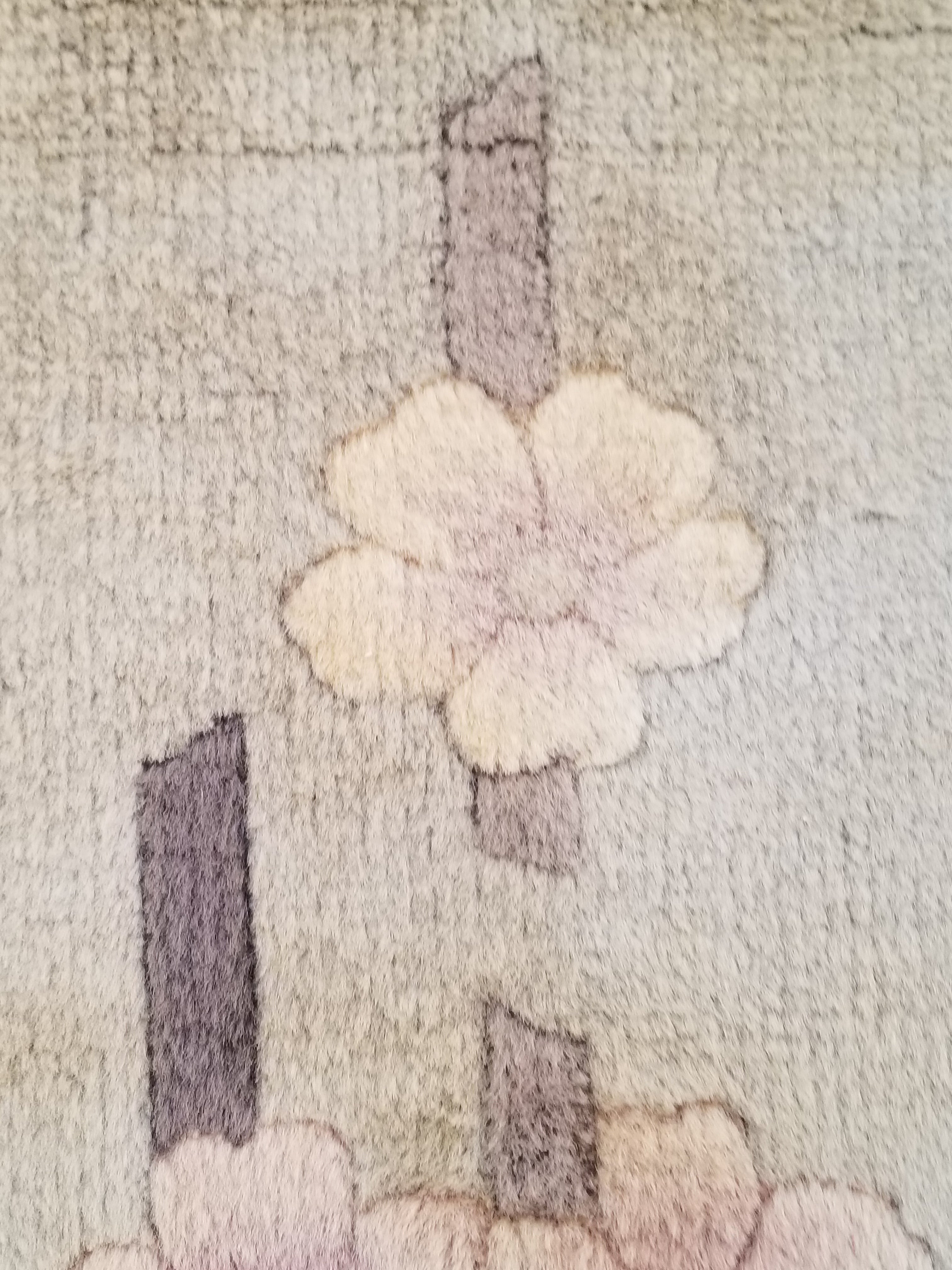 Vintage Traditional Handmade Chinese Silk Floral Beige Rug 198x137cm