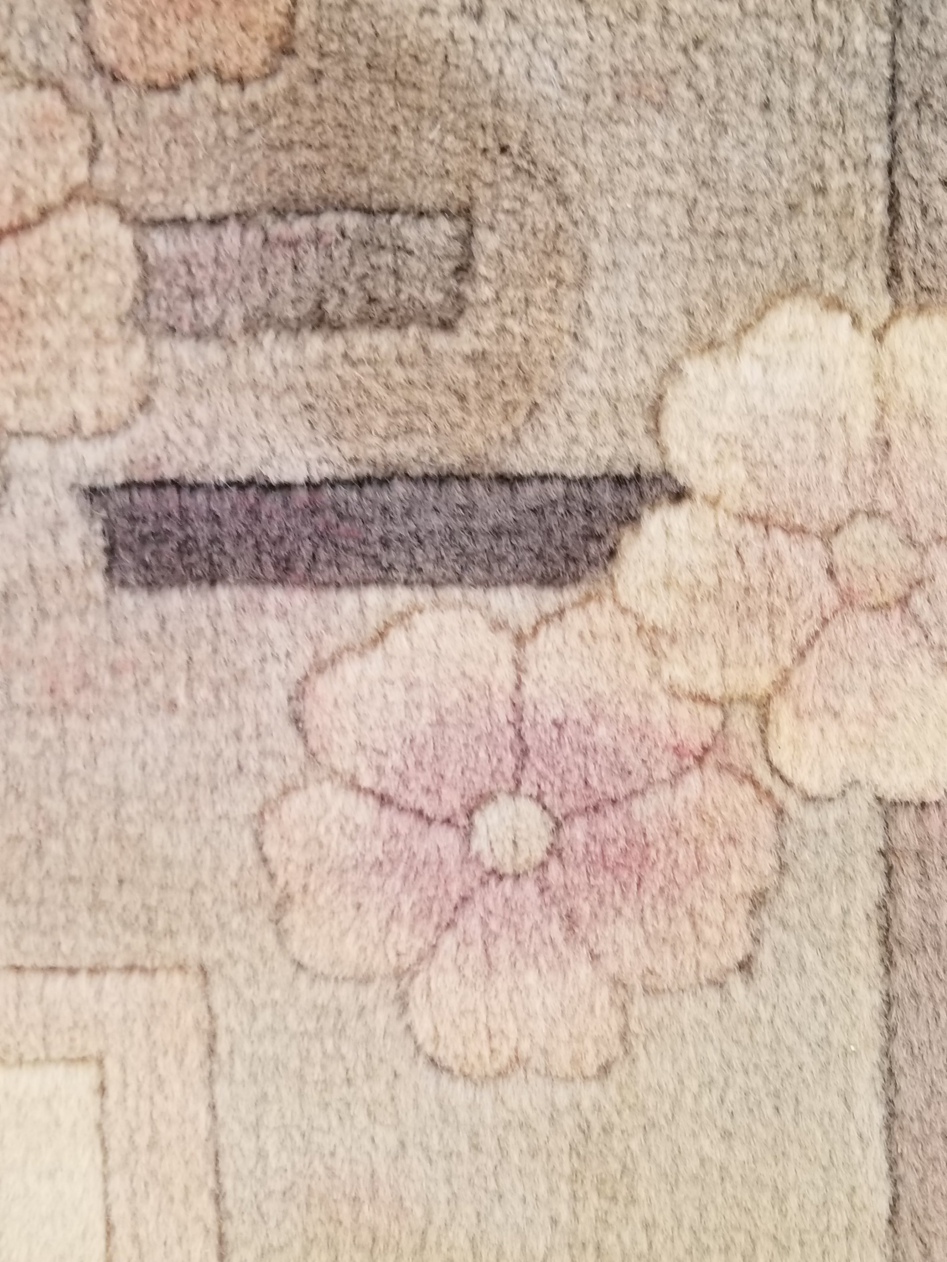 Vintage Traditional Handmade Chinese Silk Floral Beige Rug 198x137cm
