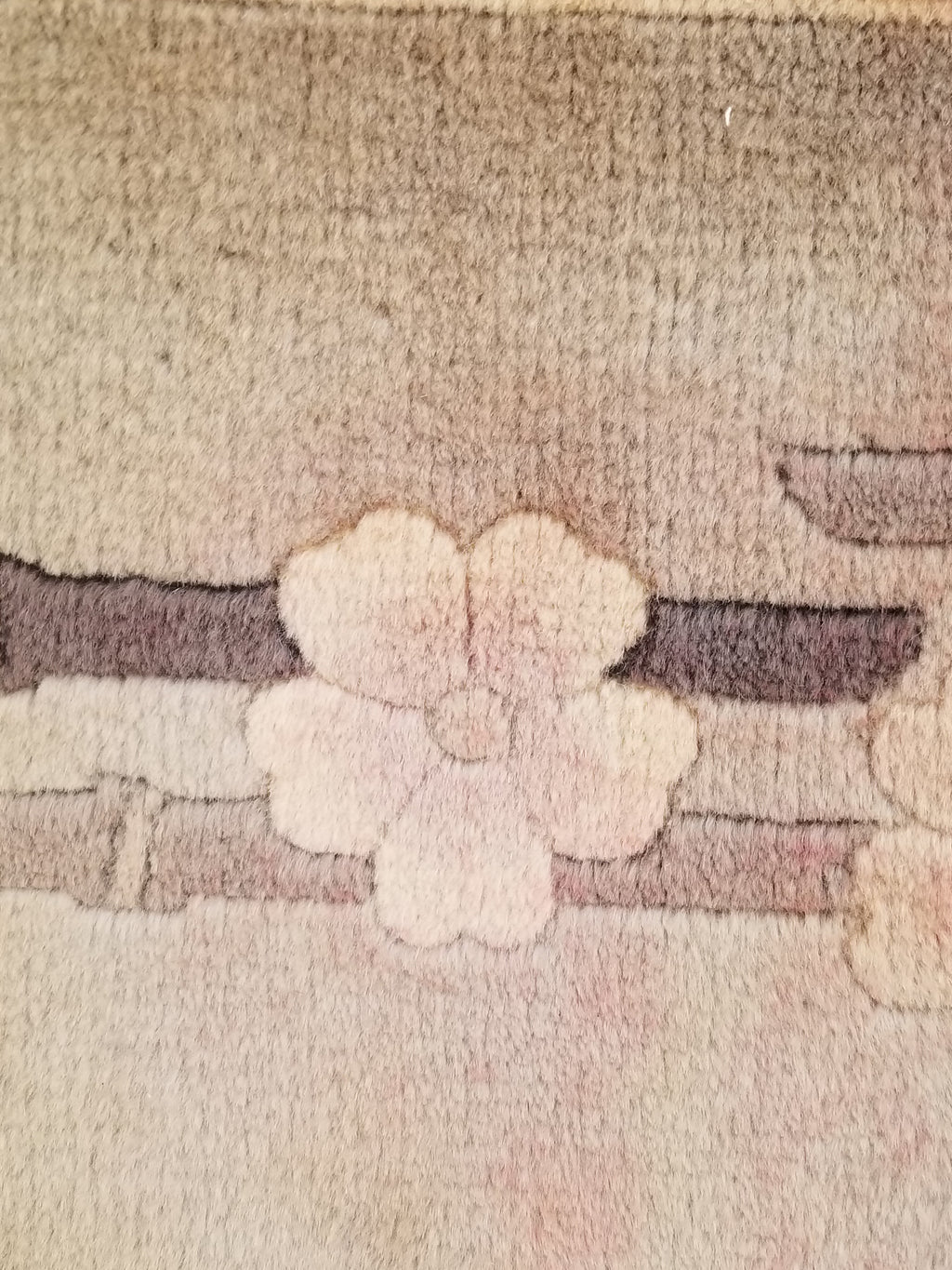 Vintage Traditional Handmade Chinese Silk Floral Beige Rug 198x137cm