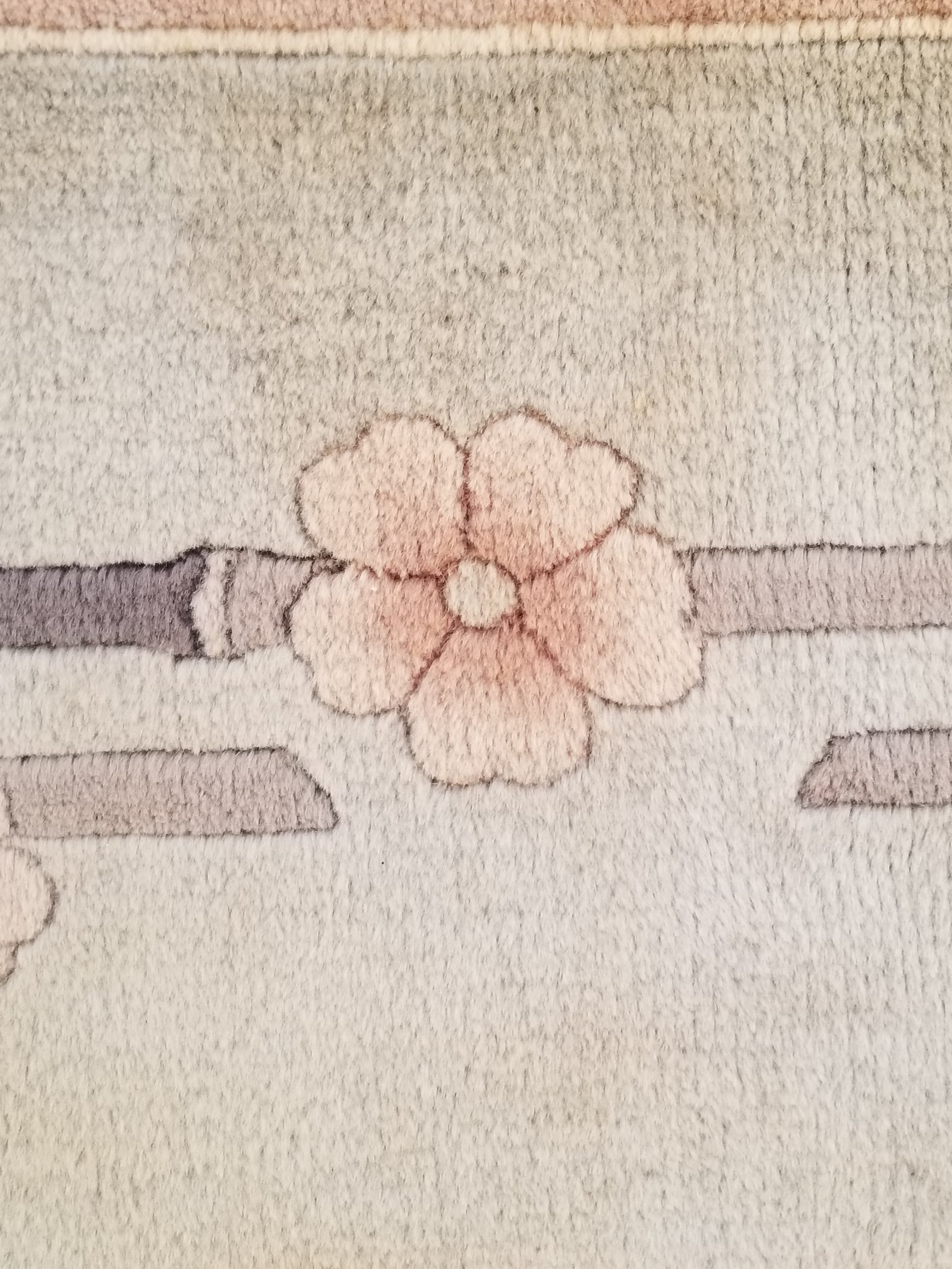 Vintage Traditional Handmade Chinese Silk Floral Beige Rug 198x137cm