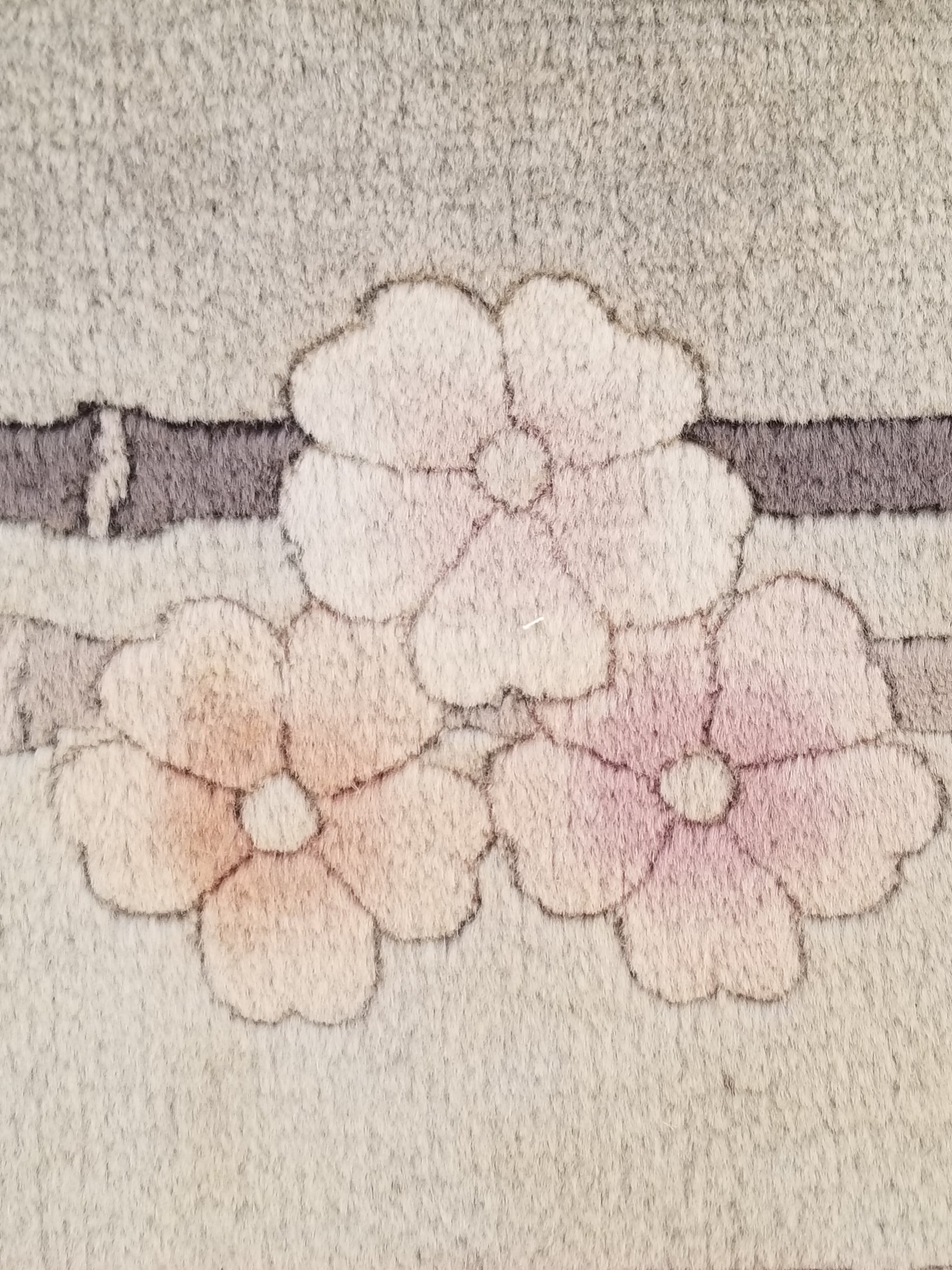 Vintage Traditional Handmade Chinese Silk Floral Beige Rug 198x137cm