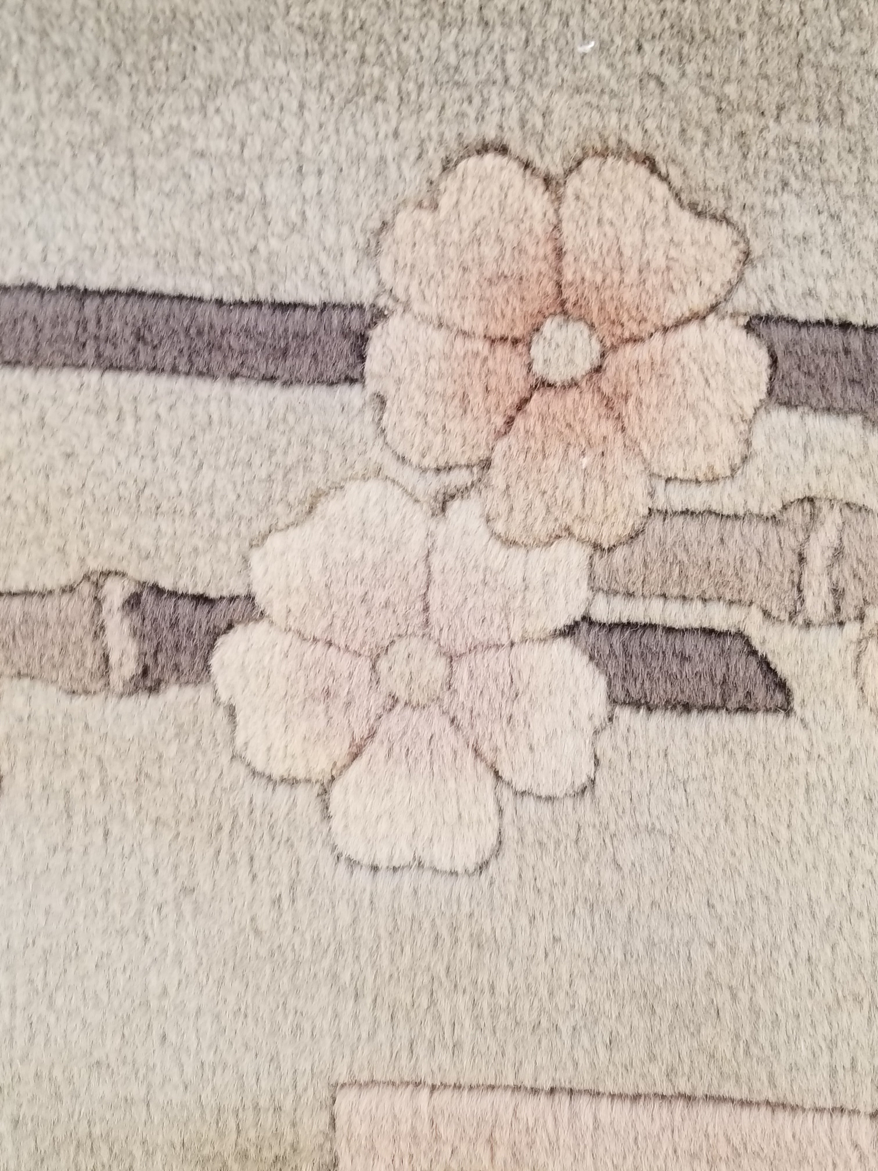 Vintage Traditional Handmade Chinese Silk Floral Beige Rug 198x137cm